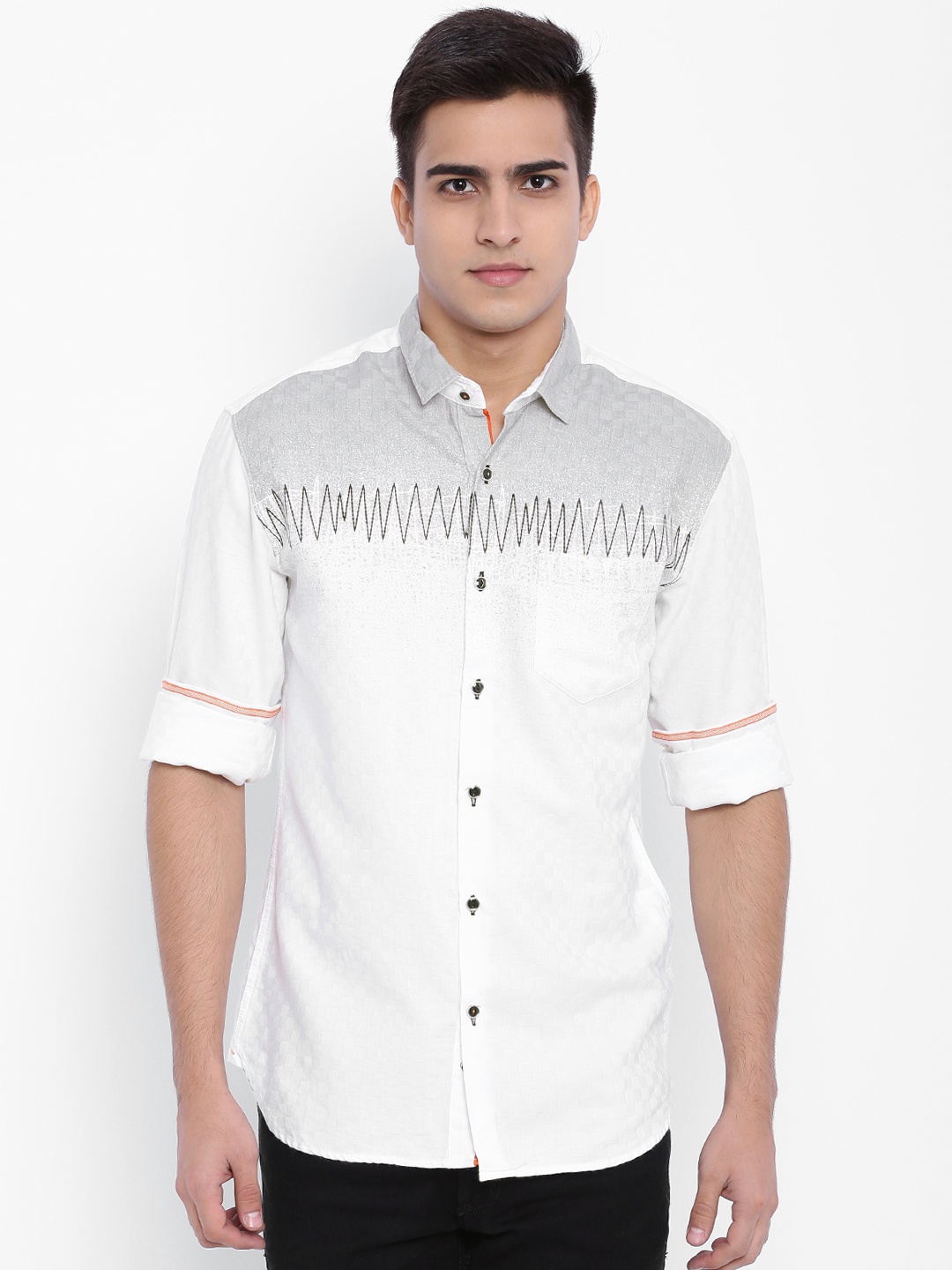 

Locomotive White Printed Casual Shirt