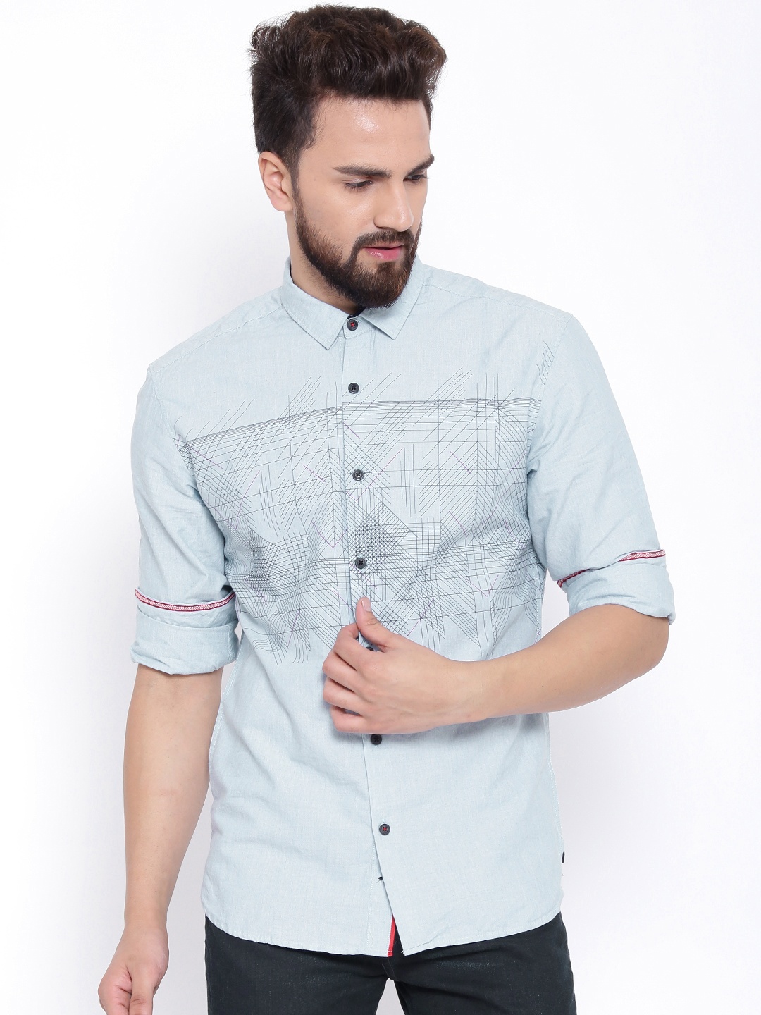 

Locomotive Blue Printed Casual Shirt