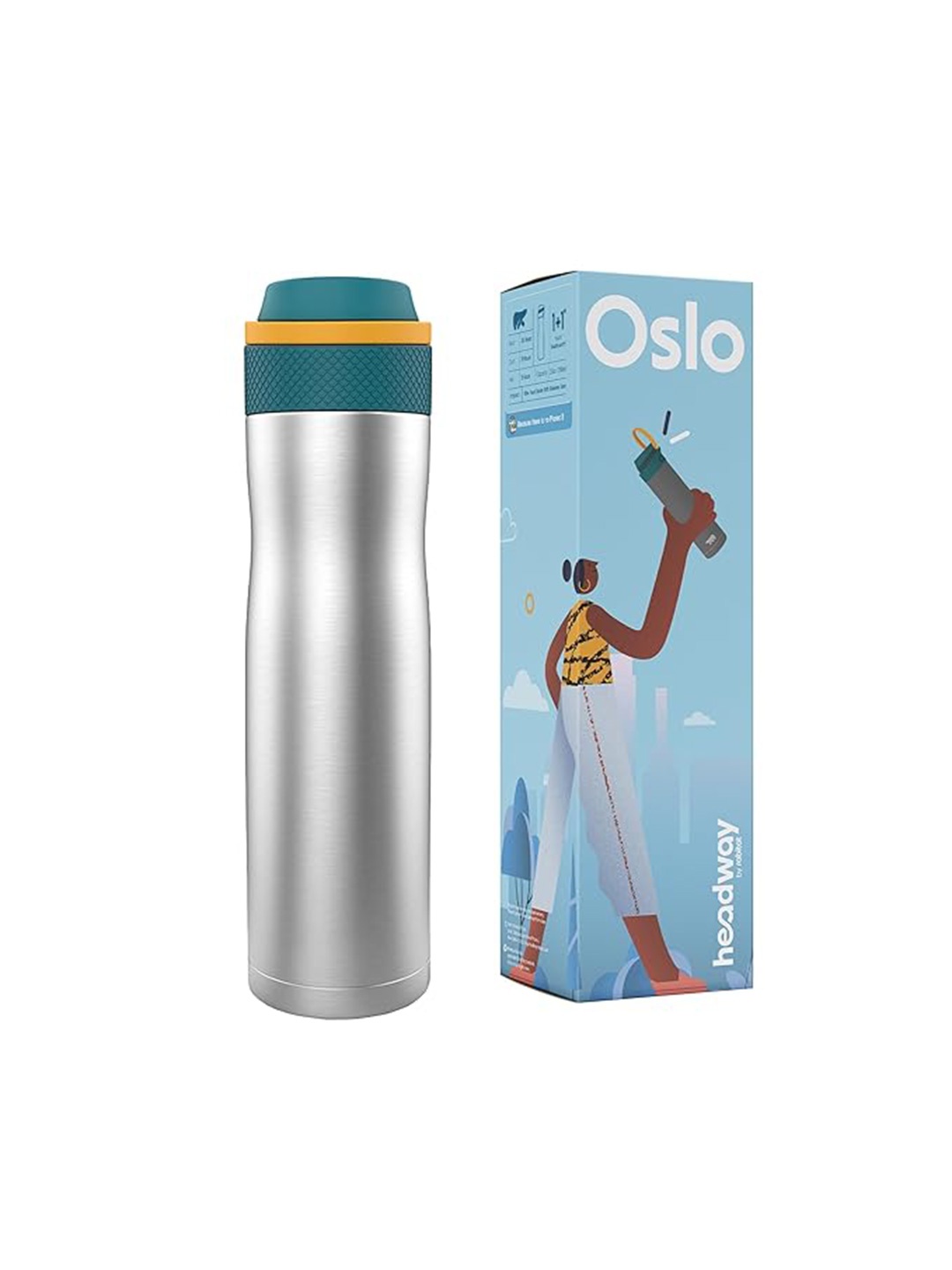 

Headway Oslo Vacuum Insulated Stainless Steel Bottle 750 ML - Cosmic Grey, Silver