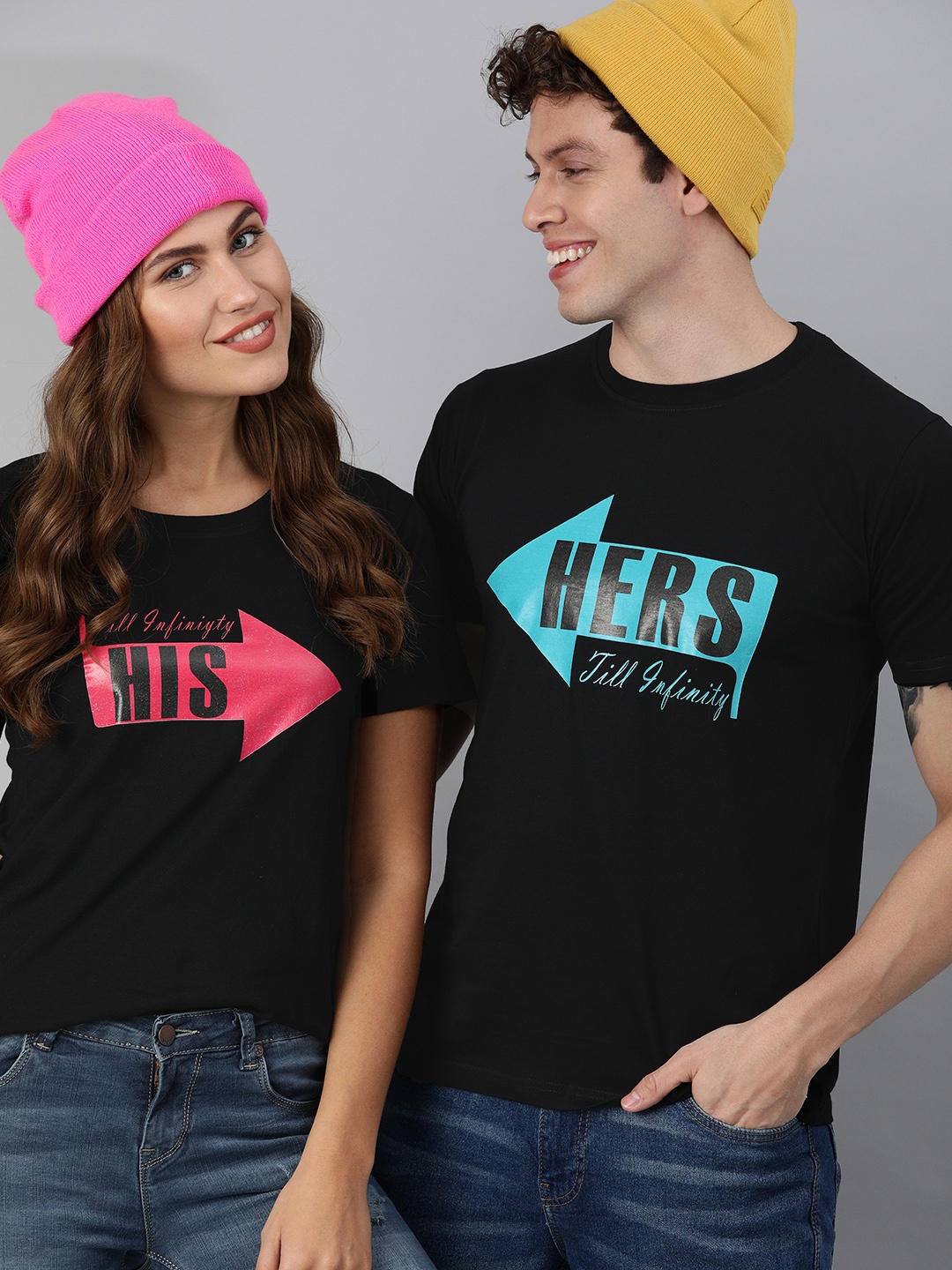 

BRATMA Men Black Printed Round Neck Pure Cotton T-shirt