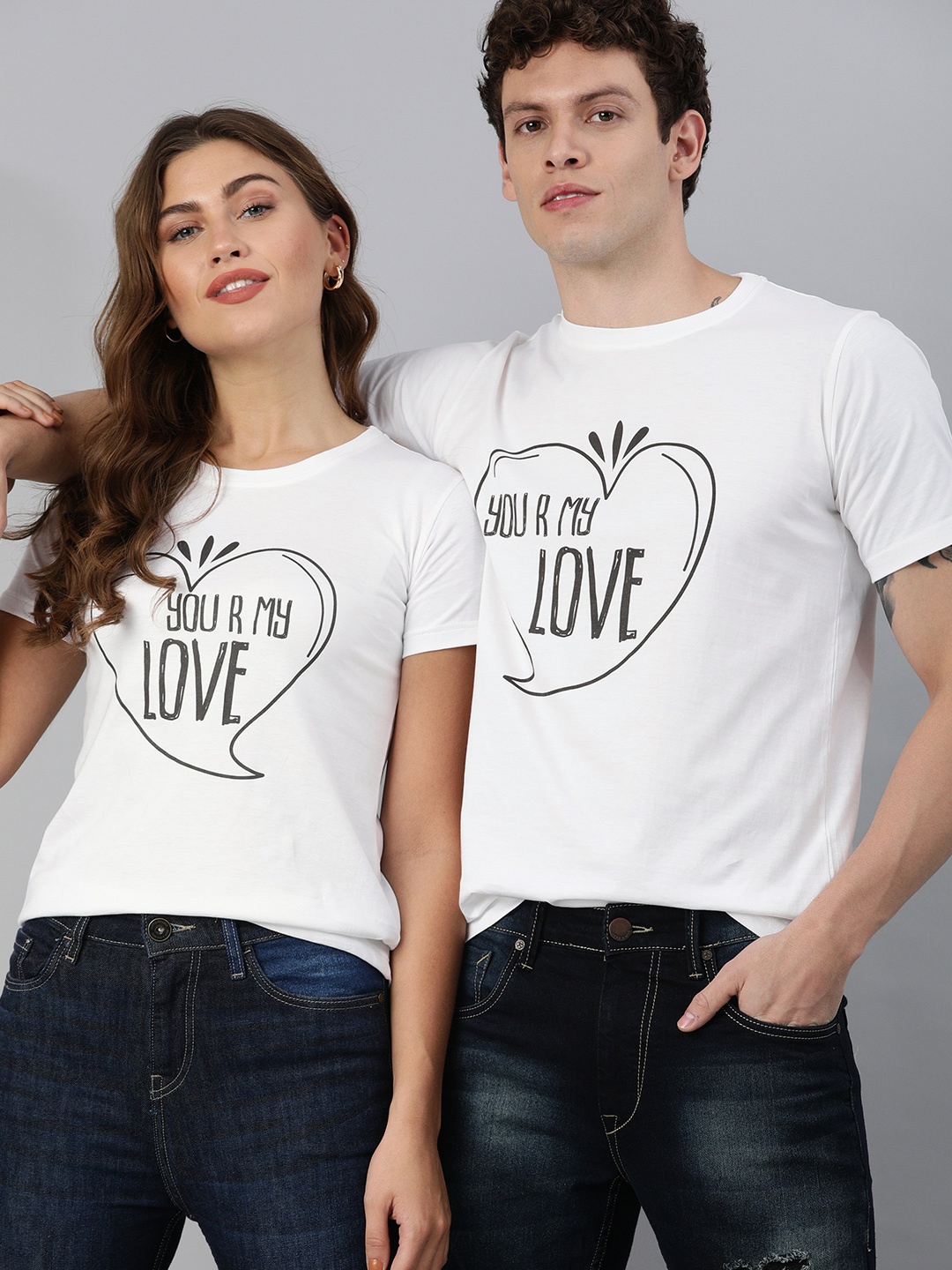 

BRATMA Women White Printed Round Neck Pure Cotton T-shirt