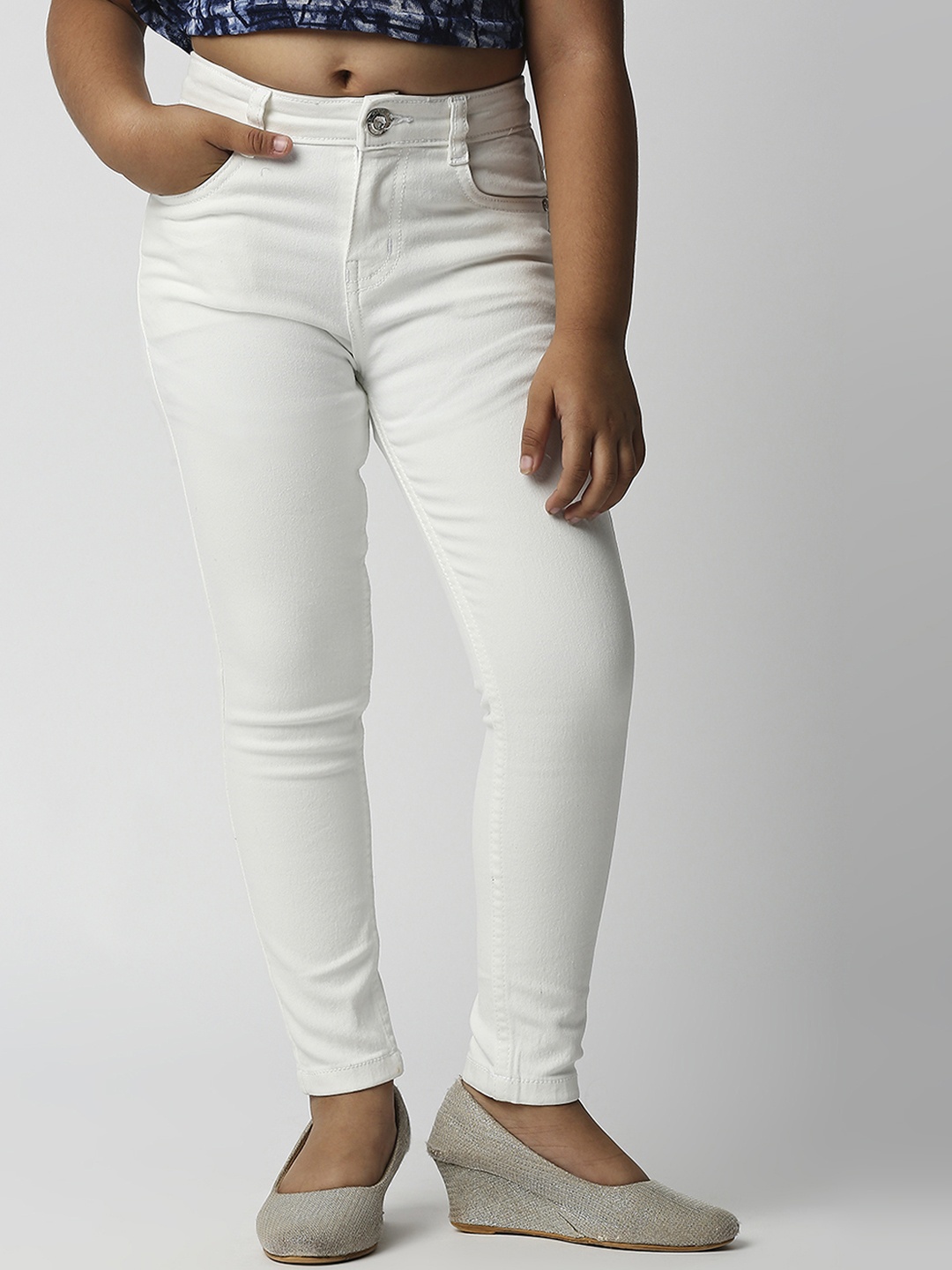 

High Star Girls White Slim Fit Jeans