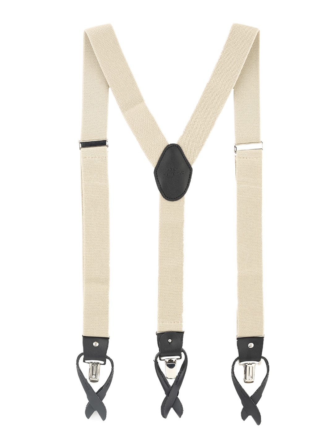 

The Tie Hub Men Cream-Coloured Solid Suspenders