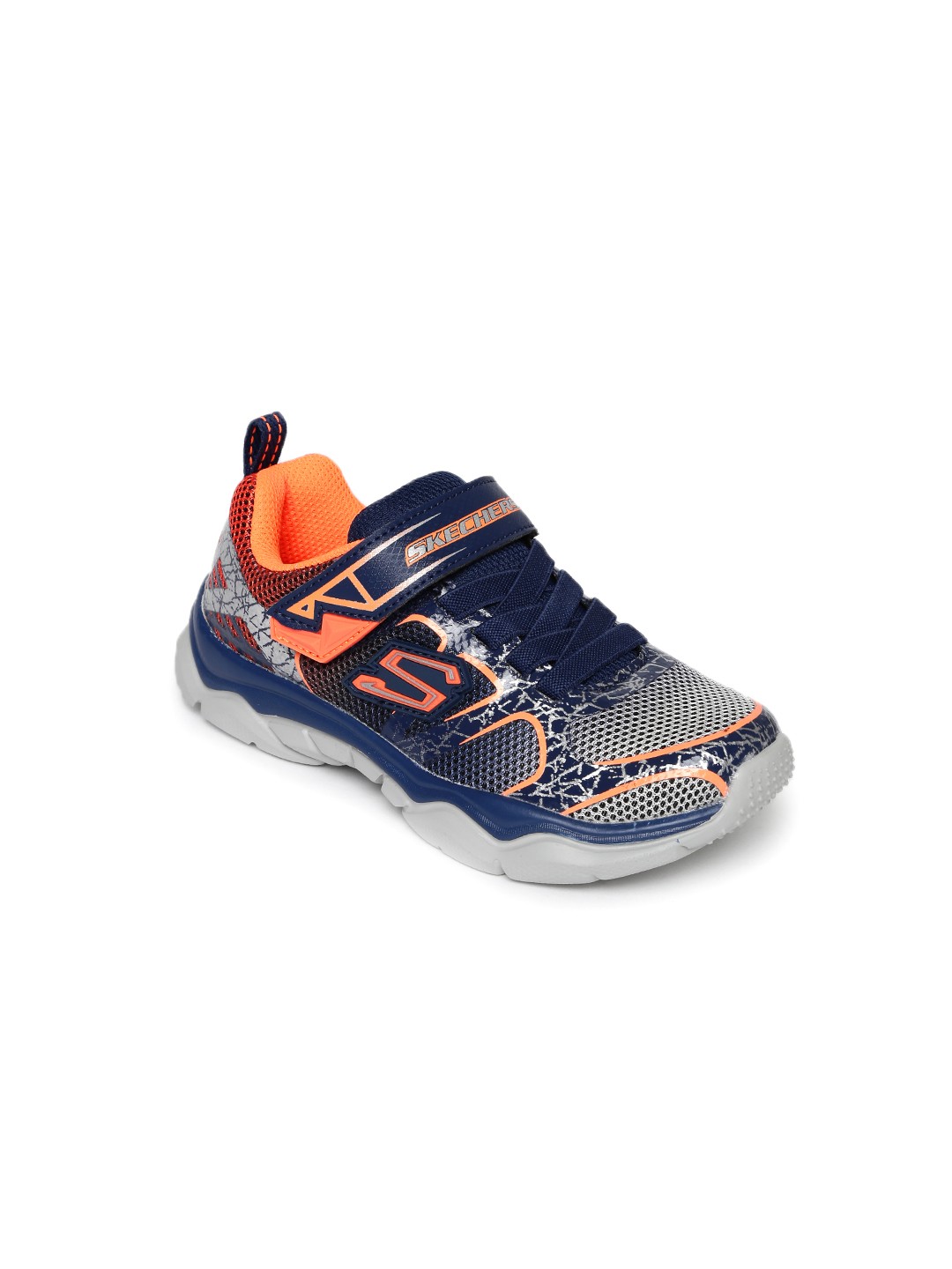 

Skechers Boys Navy Blue & Silver-Toned Neutron-Subatomic Printed Sneakers