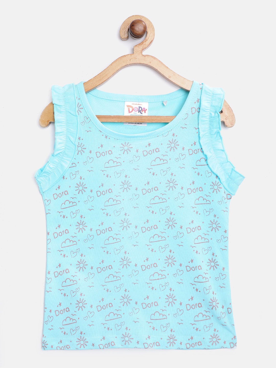 

Dora Girls Blue & Coral Orange Dora Print Pure Cotton Top
