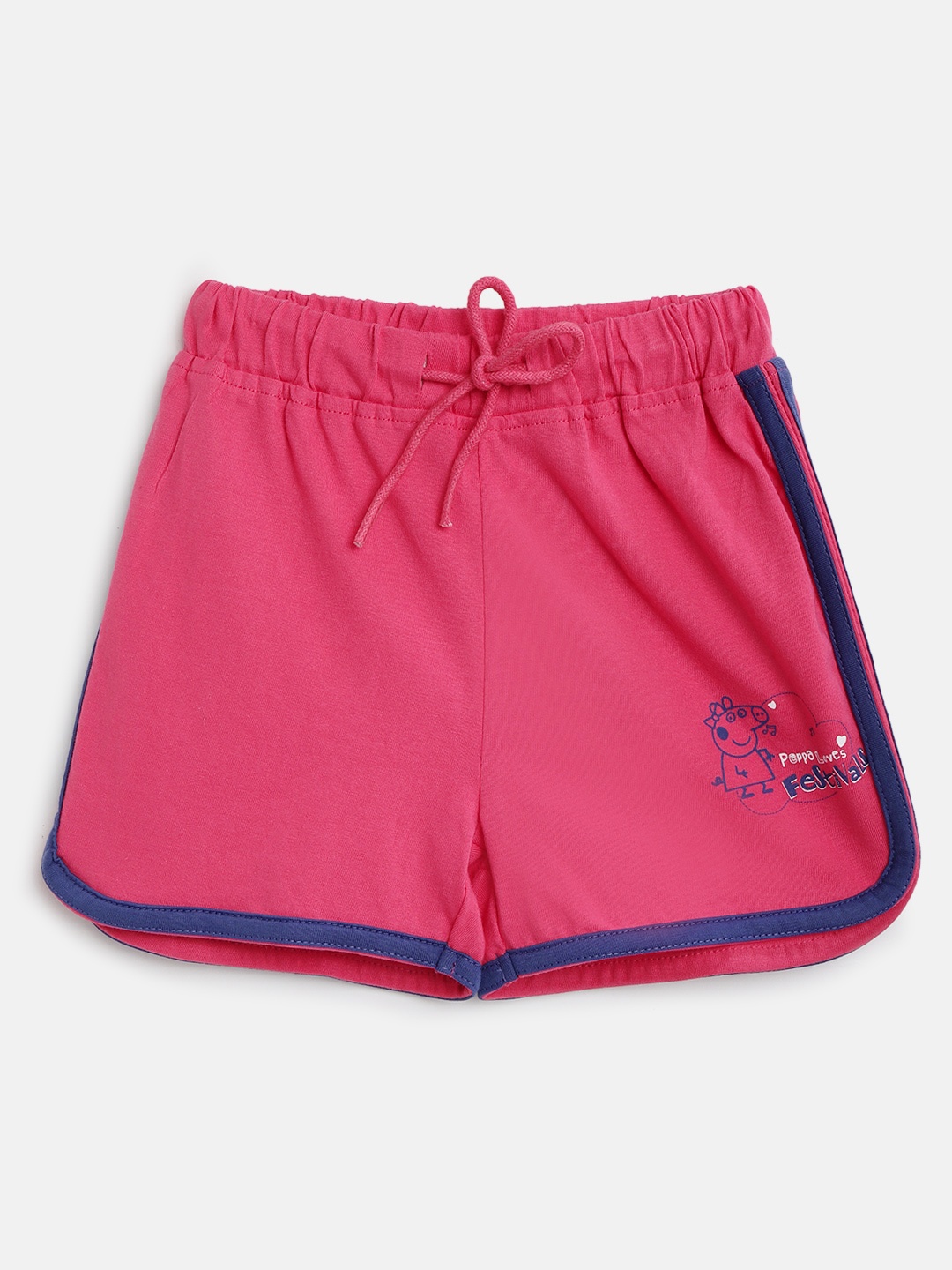 

toothless Girls Pink Peppa Pig Cotton Shorts With Side Stripe Detail
