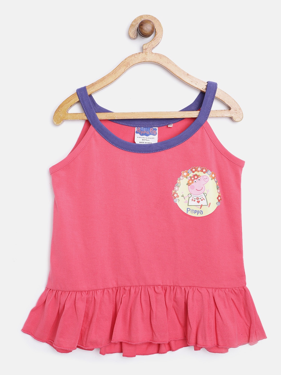 

toothless Girls Fuchsia Peppa Pig Pure Cotton A-Line Top