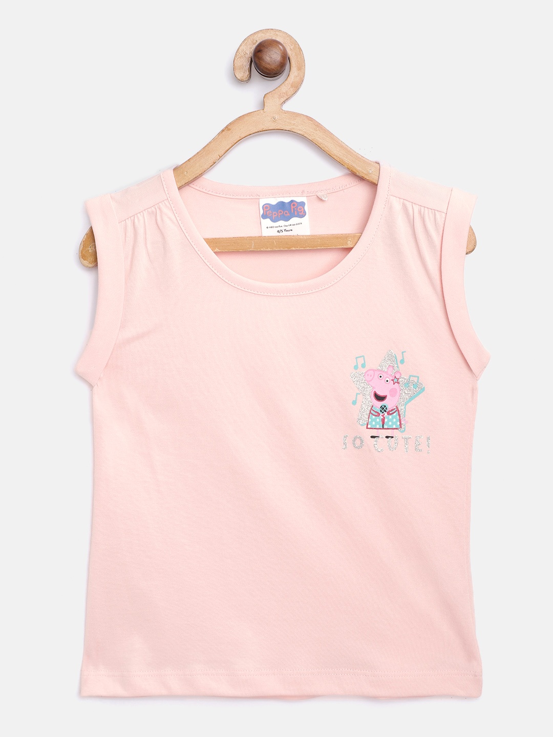

toothless Girls Pink Pure Solid Round Neck Pure Cotton T-shirt