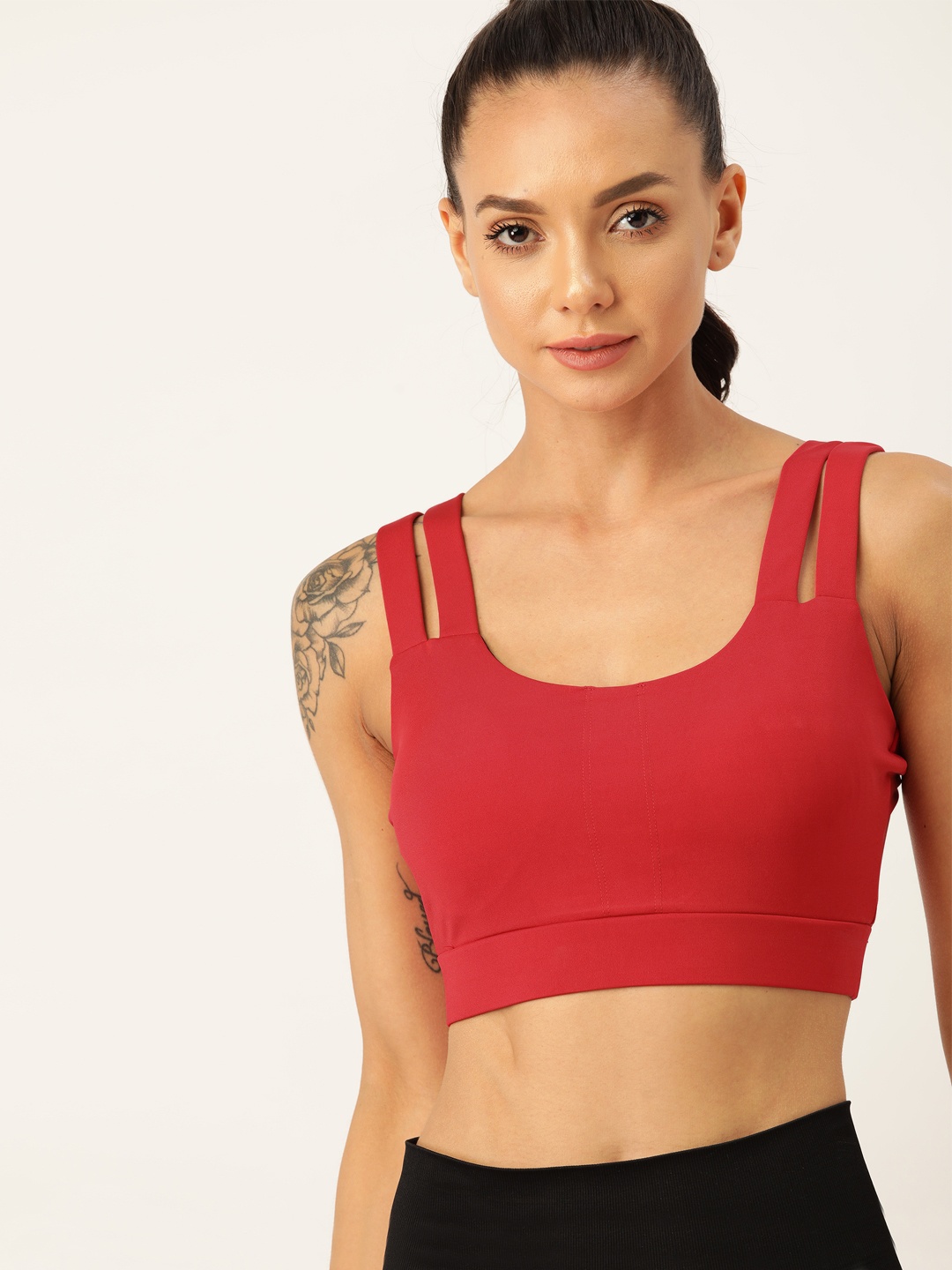

DressBerry Red Workout Bra - Medium Coverage Lightly Padded