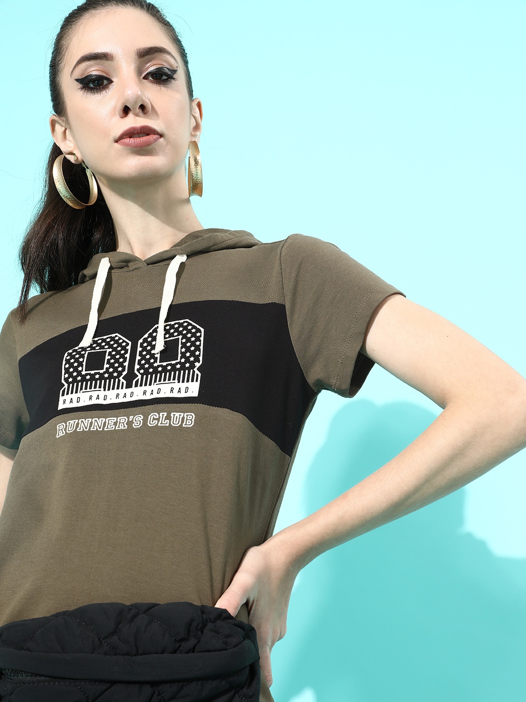 

DressBerry Women Lovely Olive Typography Sweatshirt Dress