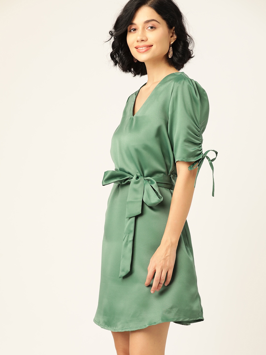 

DressBerry Women Green Solid A-Line Dress