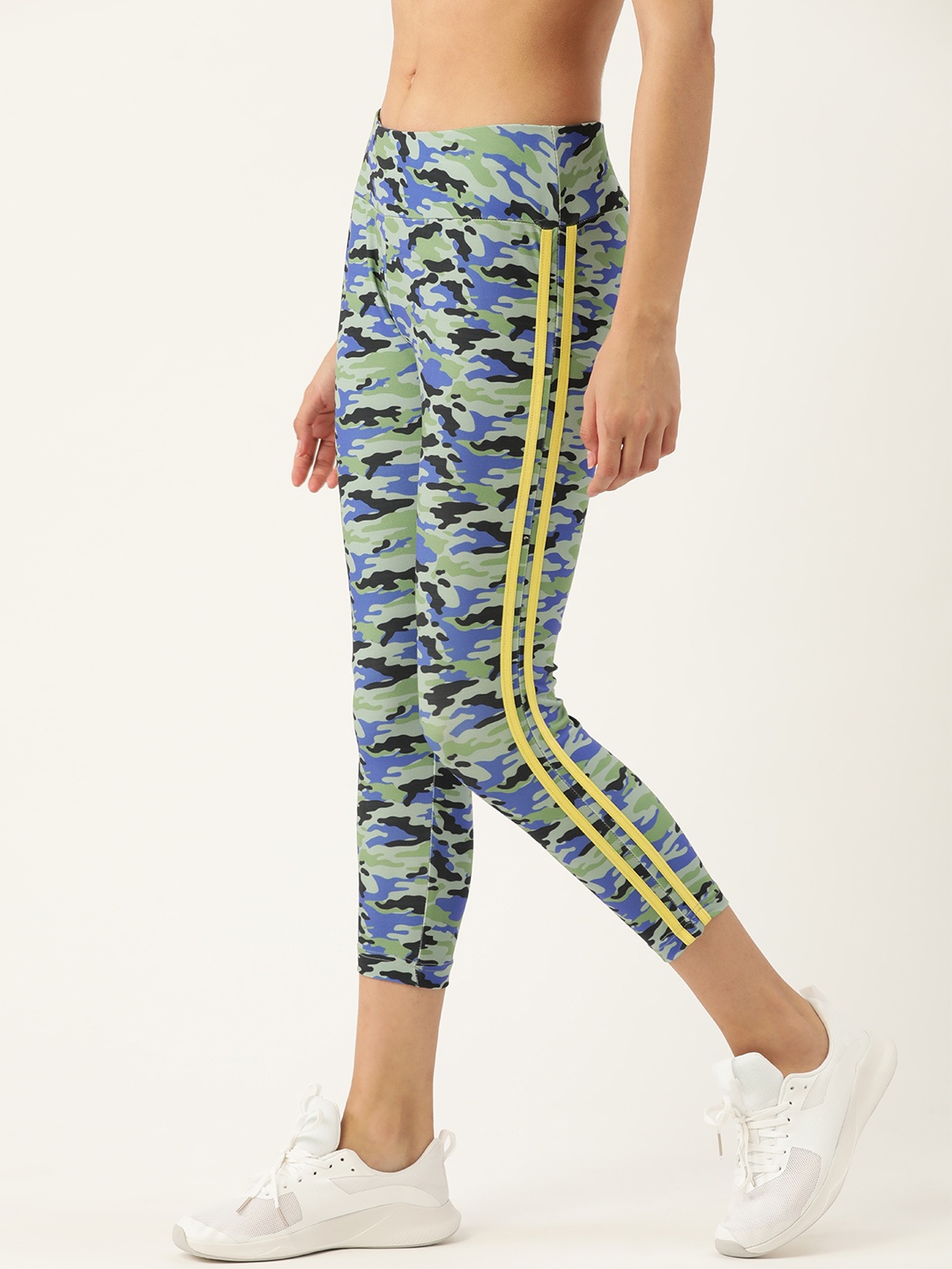 

DressBerry Women Green and Blue Camouflage Print Tights