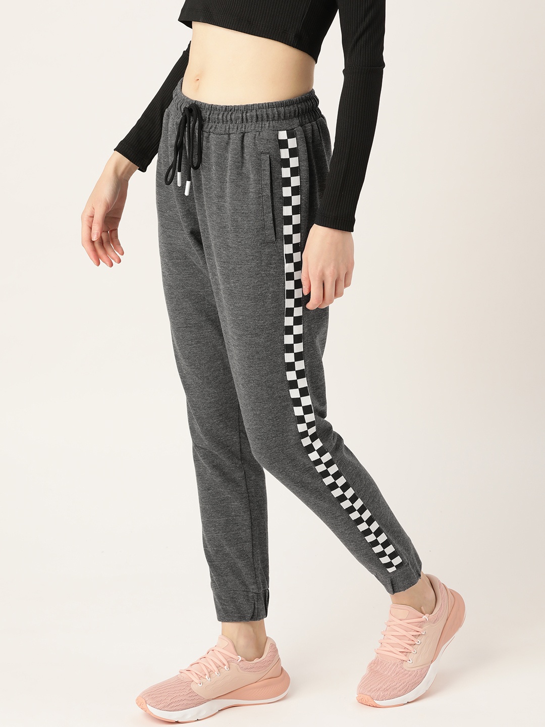 

DressBerry Women Charcoal Grey Solid Pure Cotton Joggers