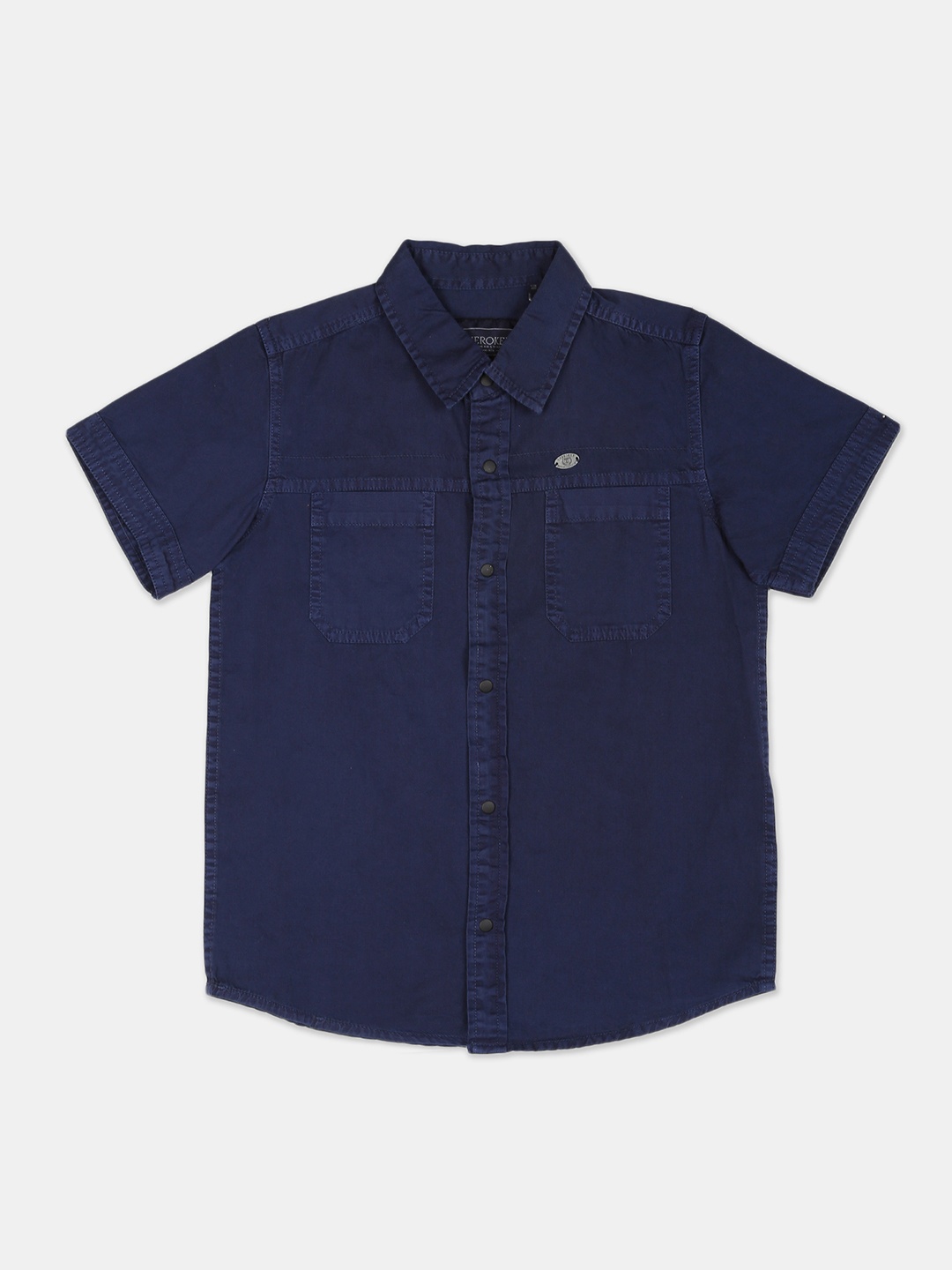 

Cherokee Boys Navy Blue Casual Cotton Shirt