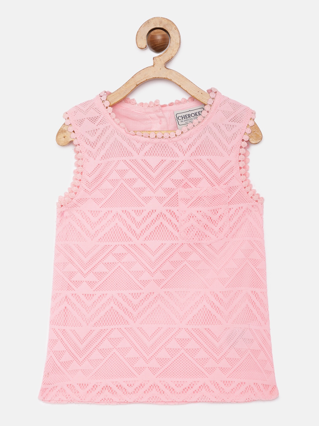 

Cherokee Girls Pink Self-Design Top