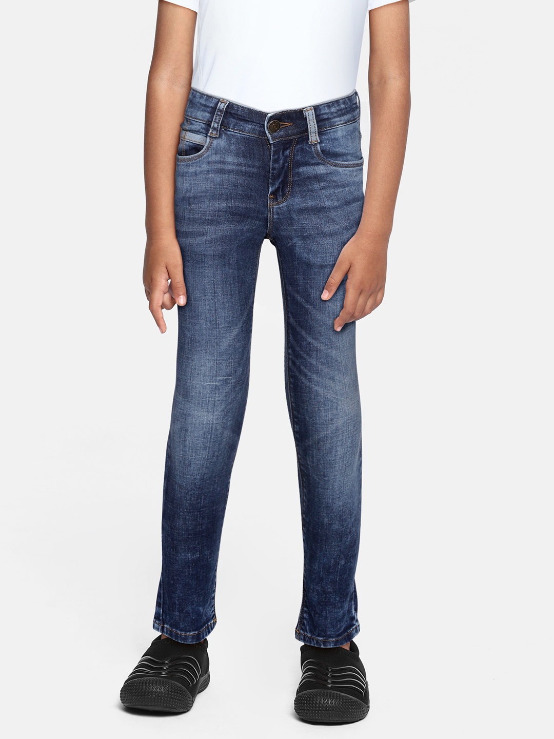 

U.S. Polo Assn. Kids Boys Blue Skinny Fit Mid-Rise Clean Look Jeans