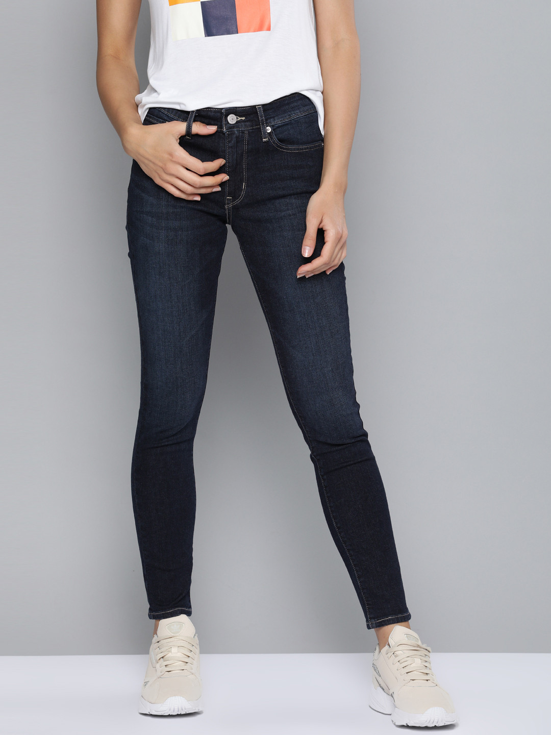 

Levis Women Blue 711 Skinny Fit Mid-Rise Clean Look Stretchable Jeans