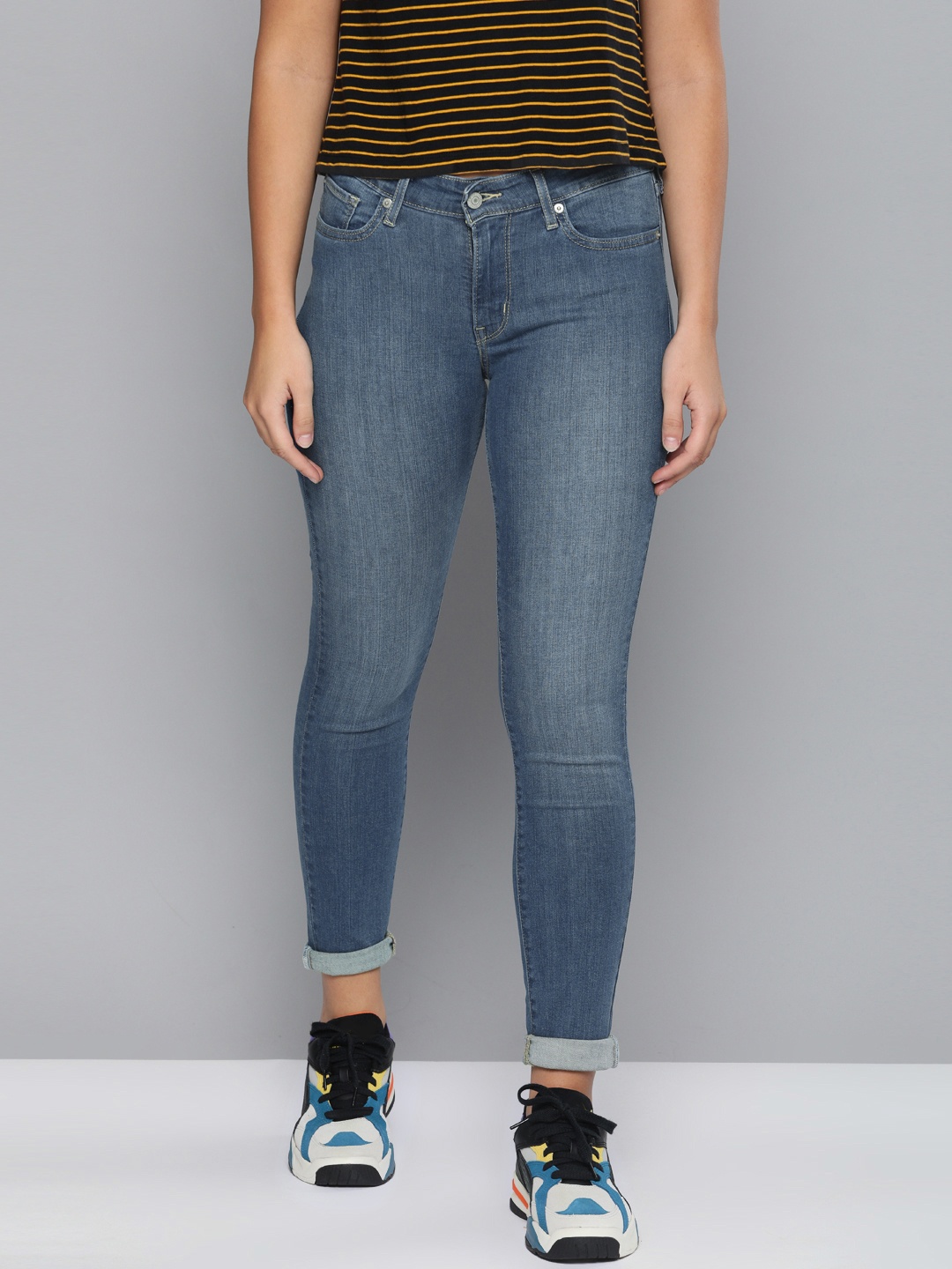 

Levis Women Blue Skinny Fit Mid-Rise Clean Look Stretchable Jeans