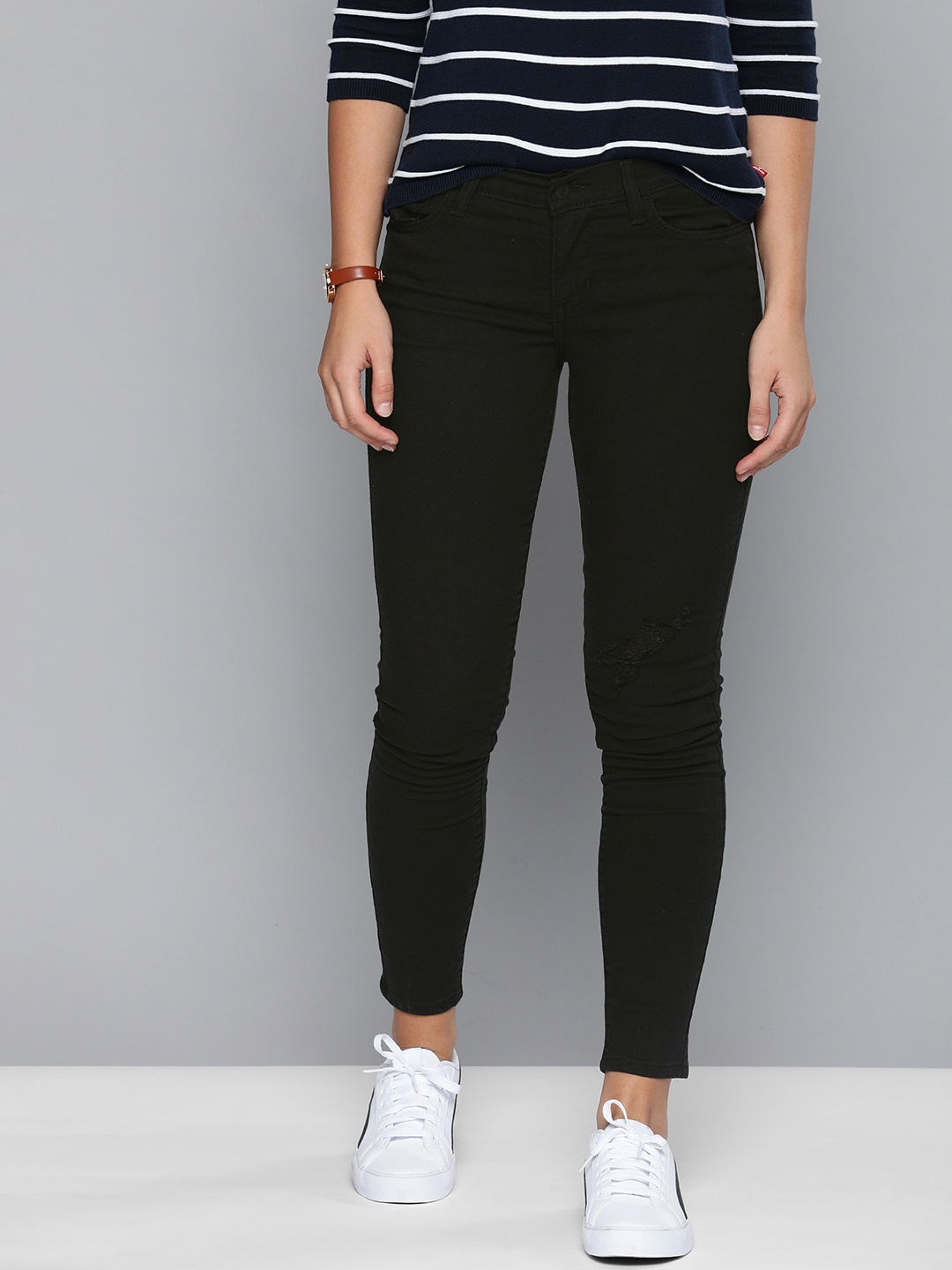 

Levis Women Black 710 Super Skinny Fit Mid-Rise Clean Look Stretchable Jeans