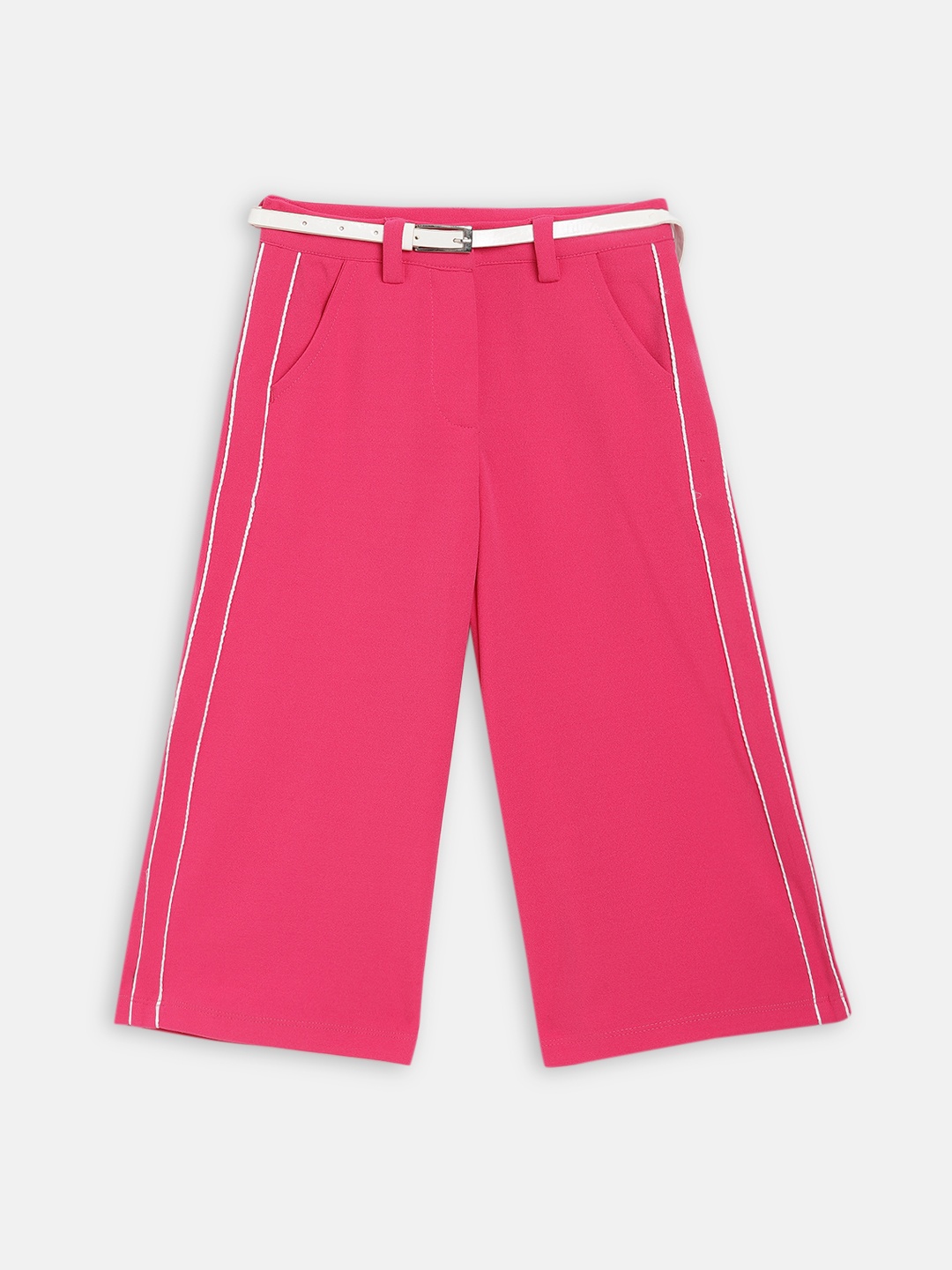 

ELLE Girls Pink Regular Fit Solid Culottes