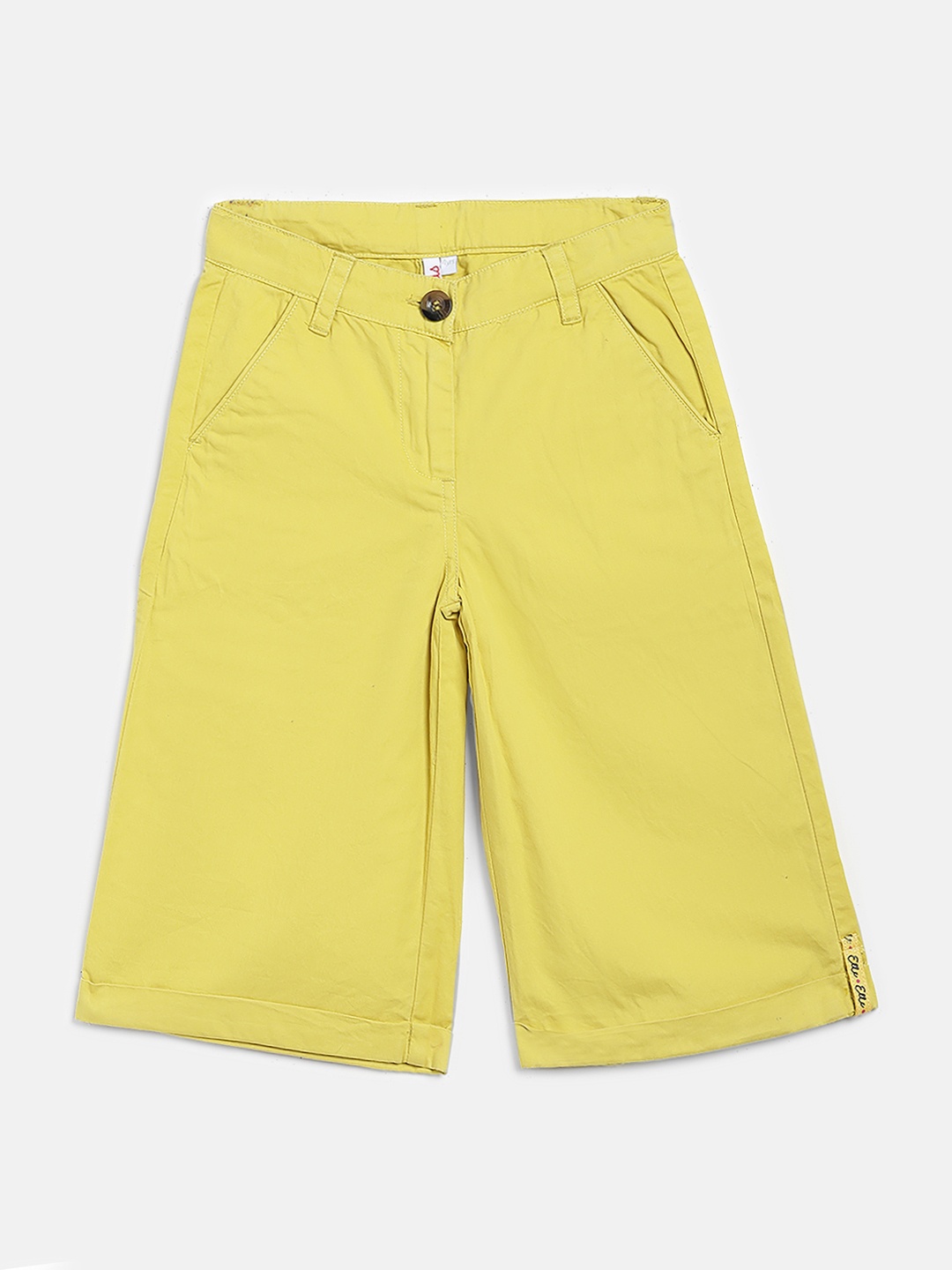 

ELLE Girls Yellow Regular Fit Solid Regular Trousers