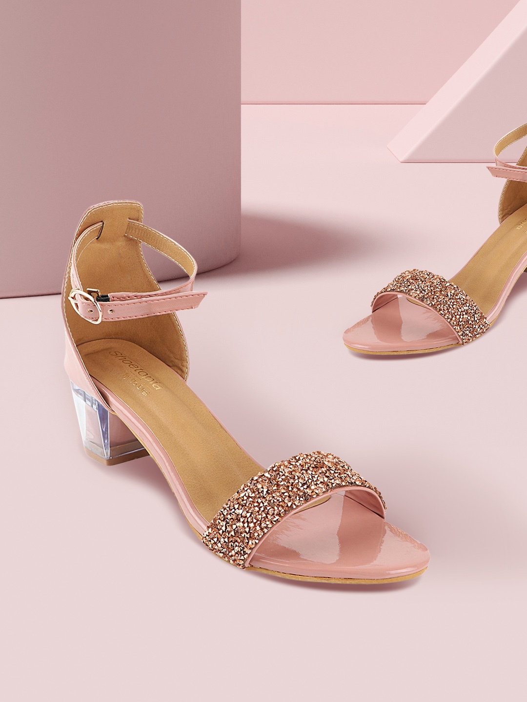 

Shoetopia Women Peach-Coloured Solid Sandals