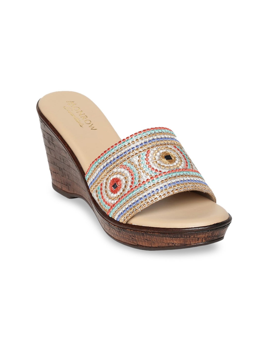 

Monrow Women Multicoloured Woven Design Wedges, Multi