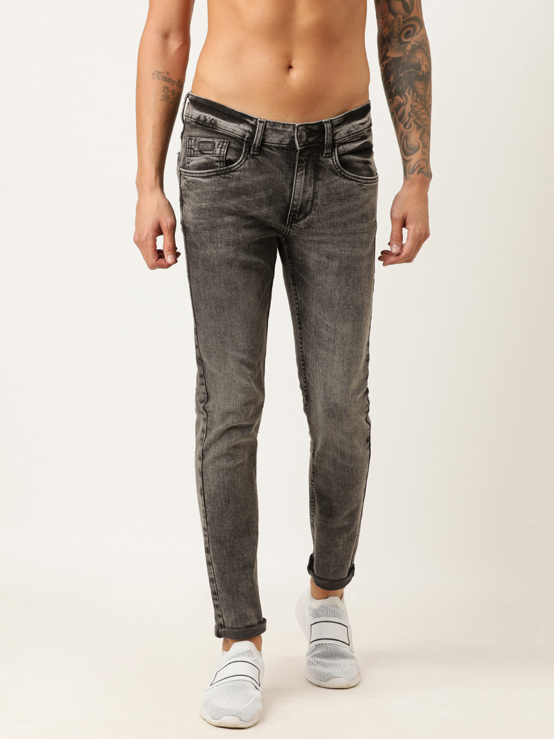 

Flying Machine Men Black Skinny Fit Mid-Rise Clean Look Stretchable Jeans