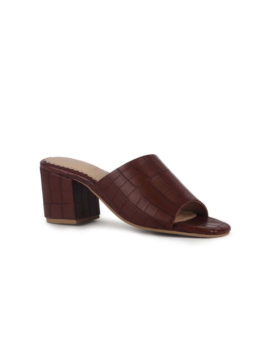 

London Rag Women Brown Textured Block Heels