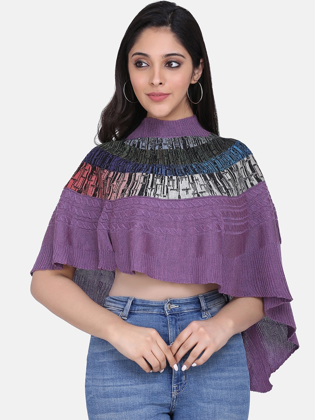 

Saanjh Women Lavender Self Design