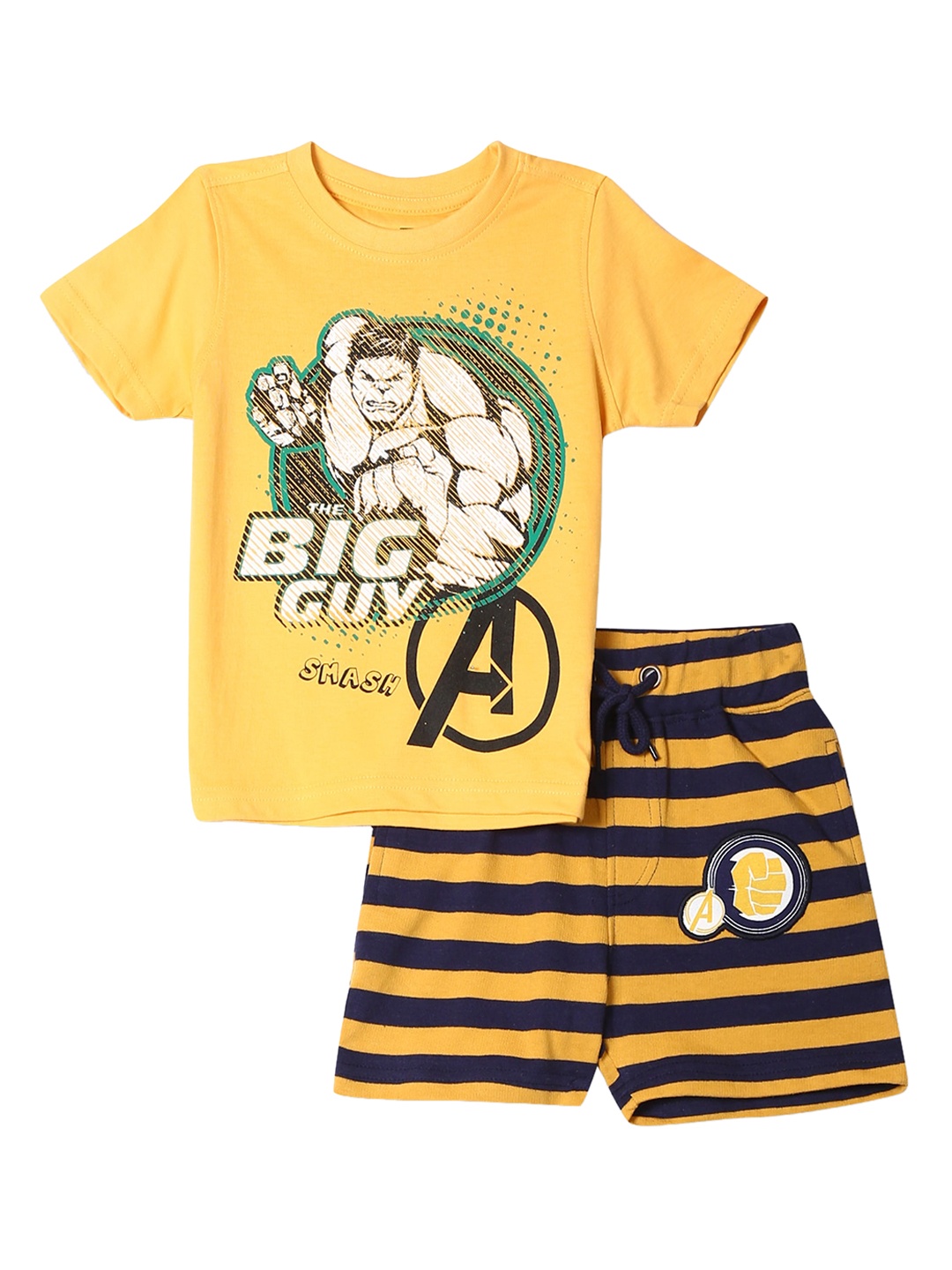 

Colt Boys Yellow & Black Printed T-shirt with Shorts