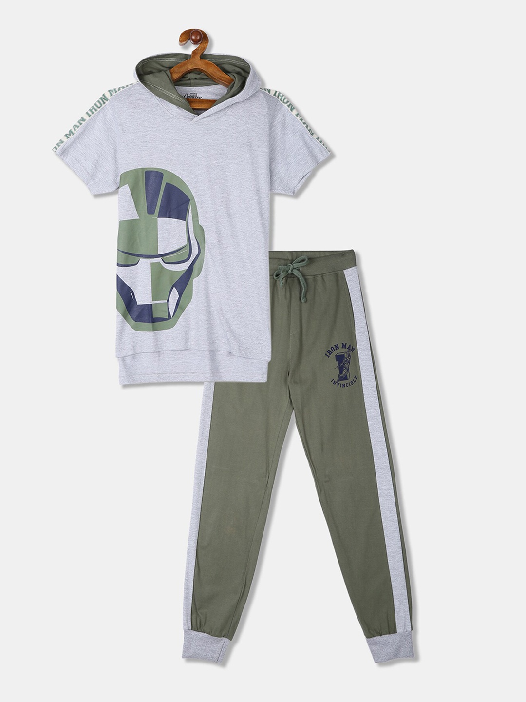

Colt Boys Grey & Olive Green Printed T-shirt with Pyjamas