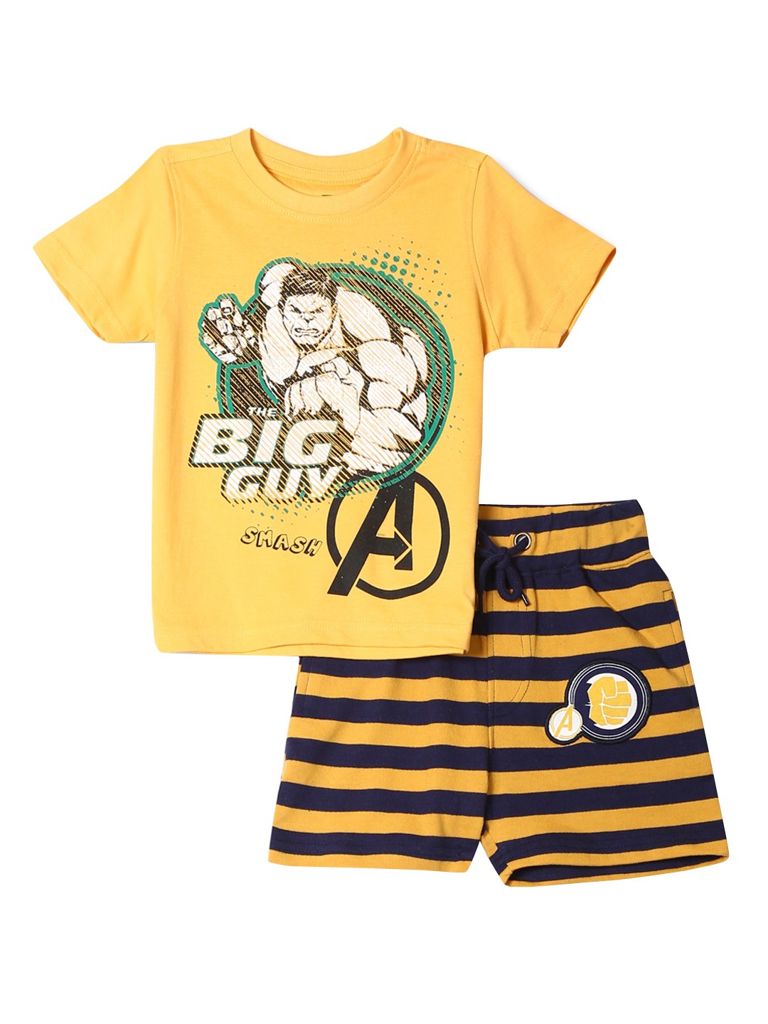 

Colt Boys Yellow & Black Pure otton Printed T-shirt with Shorts
