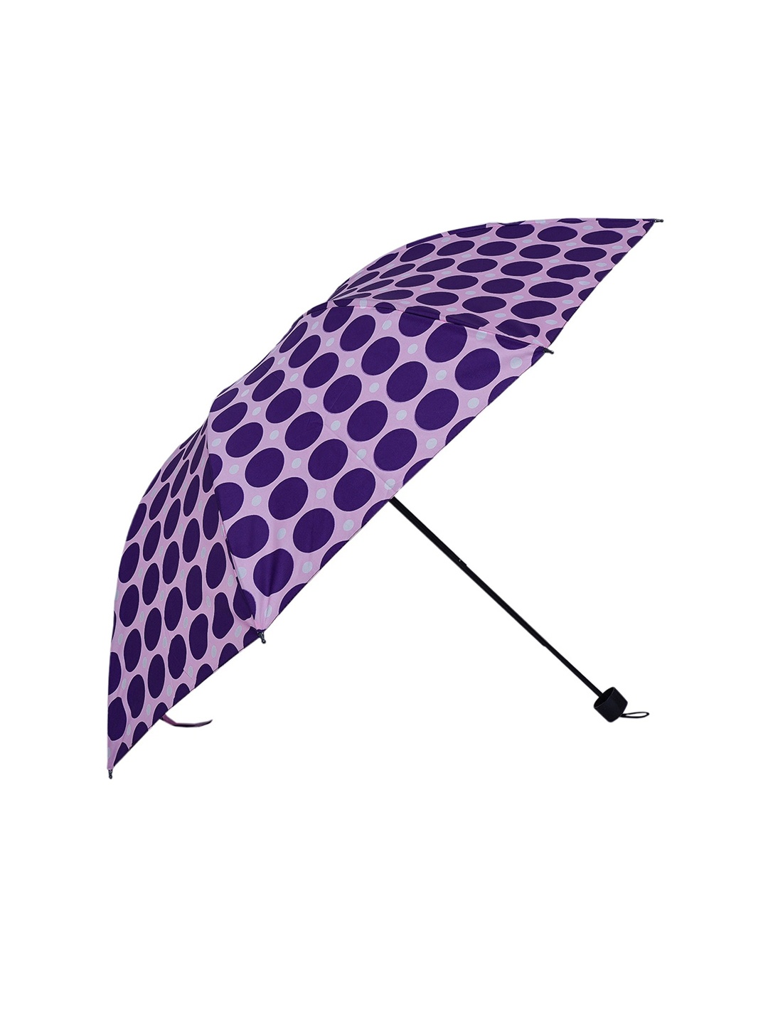 

LOOM LEGACY Unisex Purple Polka Dot Printed 3 Fold Steel Frame Manual Umbrella