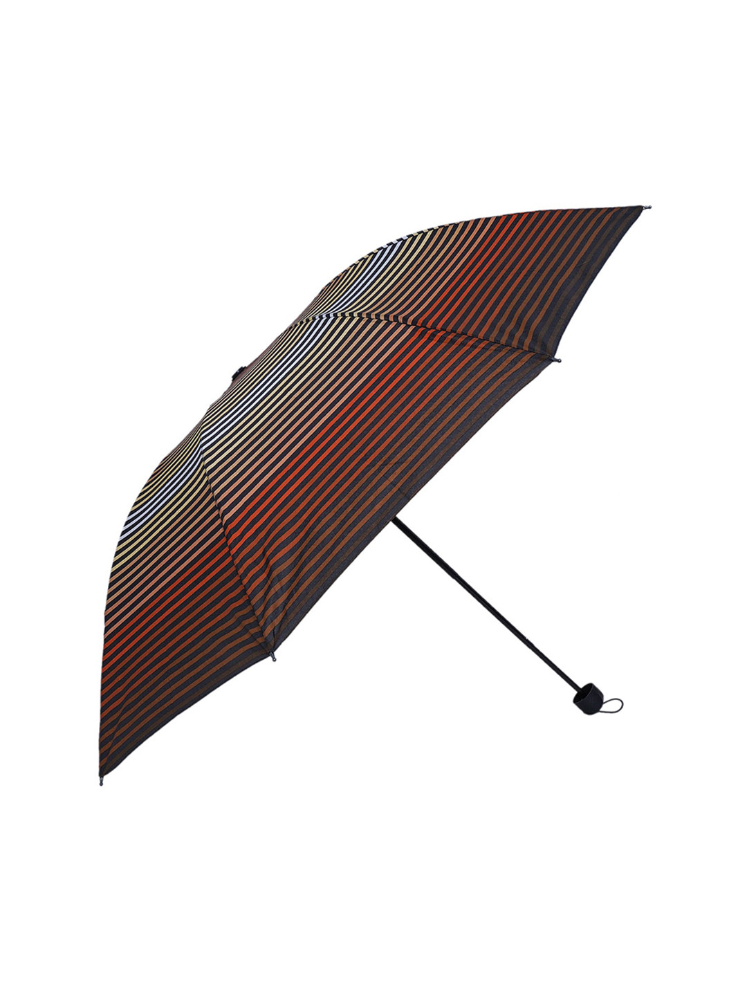 

LOOM LEGACY Unisex Brown & Red Striped 3-Fold Umbrella