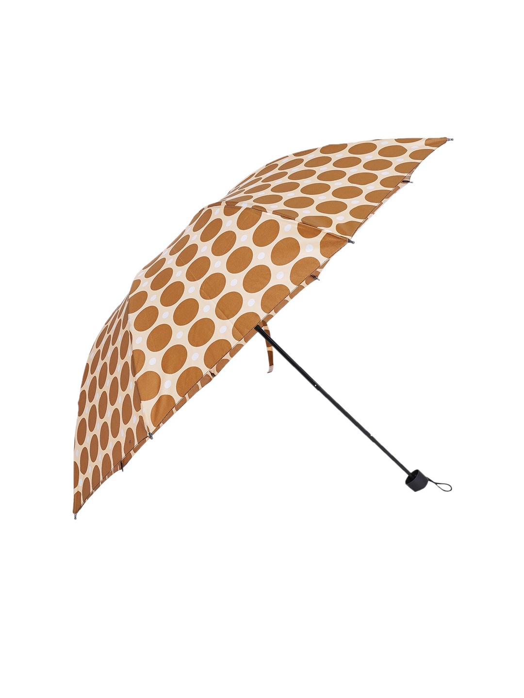

LOOM LEGACY Unisex Brown & Peach-Coloured Geometric Printed 3-Fold Umbrella