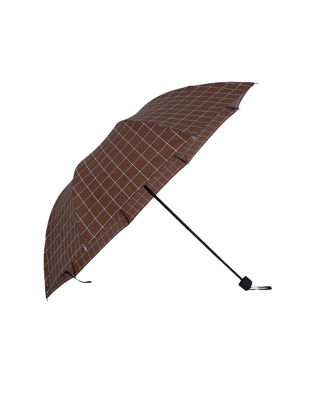 

LOOM LEGACY Brown & White Checked 3-Fold Umbrella