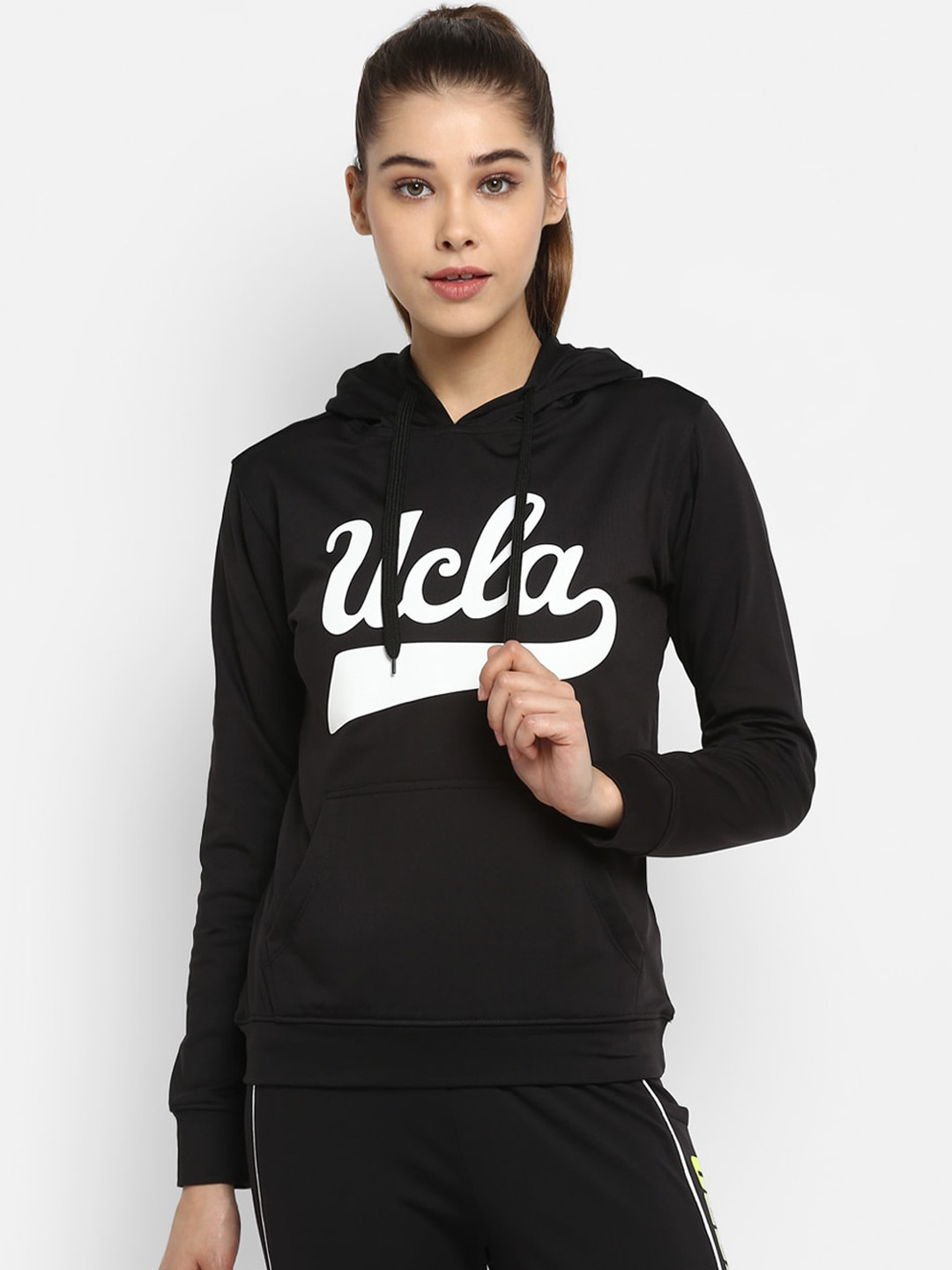 

UCLA Women Black & White Printed Sweatshirt