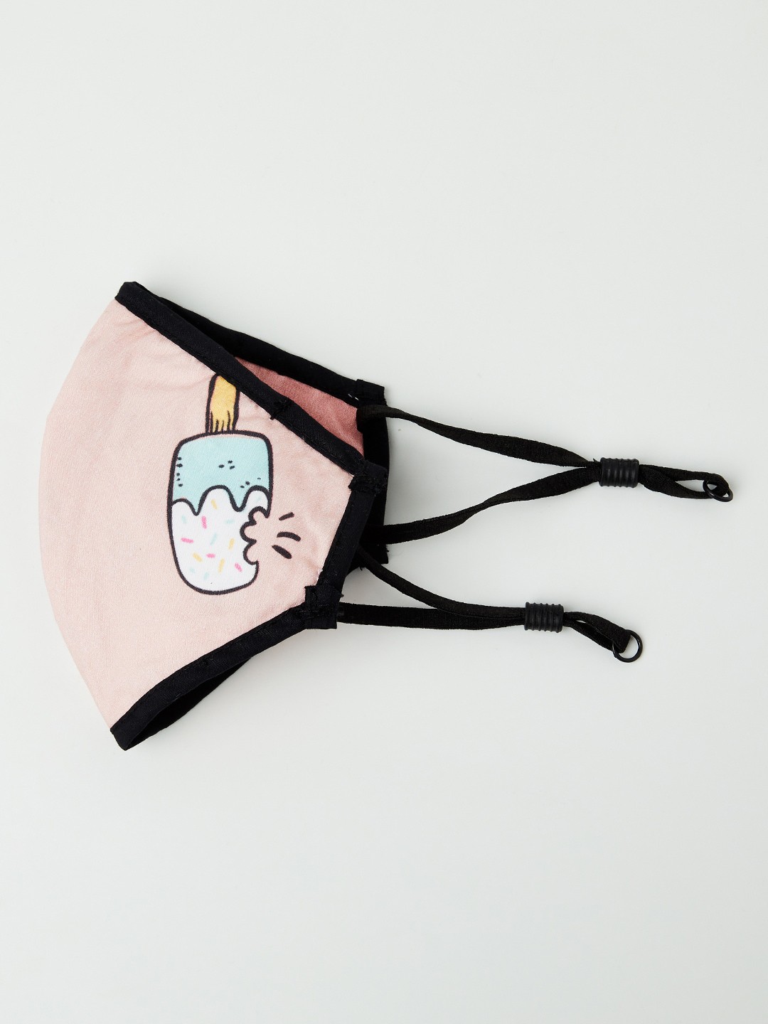 

max Girls Pink & White Printed 3-Ply Reusable Cloth Mask