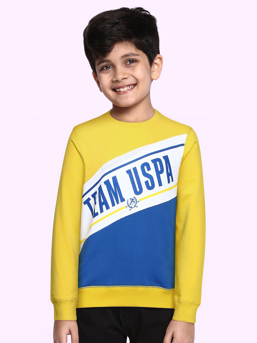 

U.S. Polo Assn. Kids Boys Yellow & Blue Colourblocked Sweatshirt