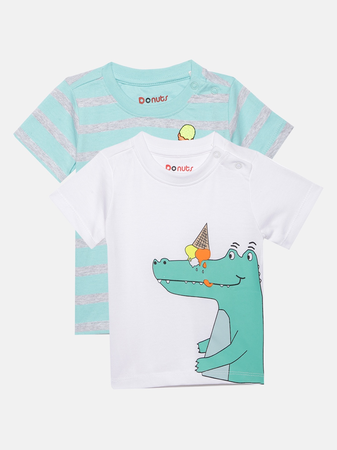 

Donuts Boys Pack Of 2 Round Neck T-shirts, White