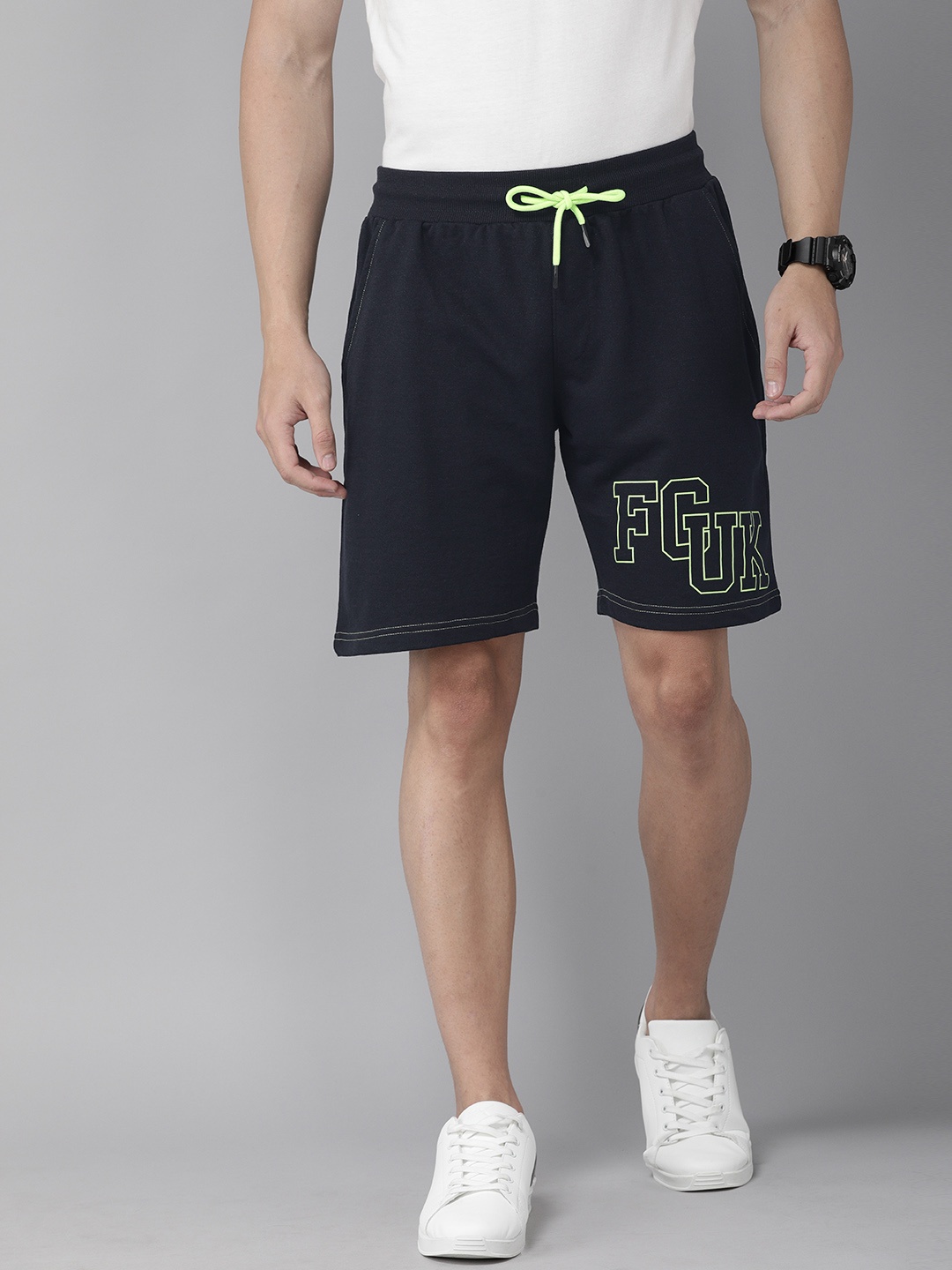 

French Connection Men Blue Solid Regular Fit Shorts