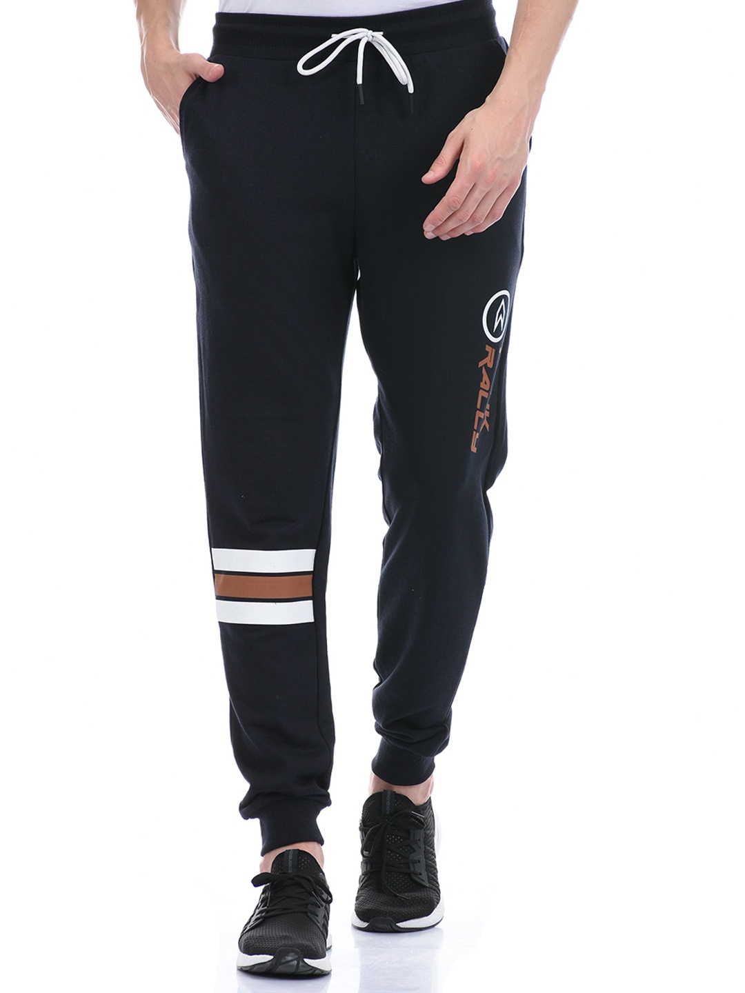 

French Connection Men Navy Blue Printed Slim Fit Joggers