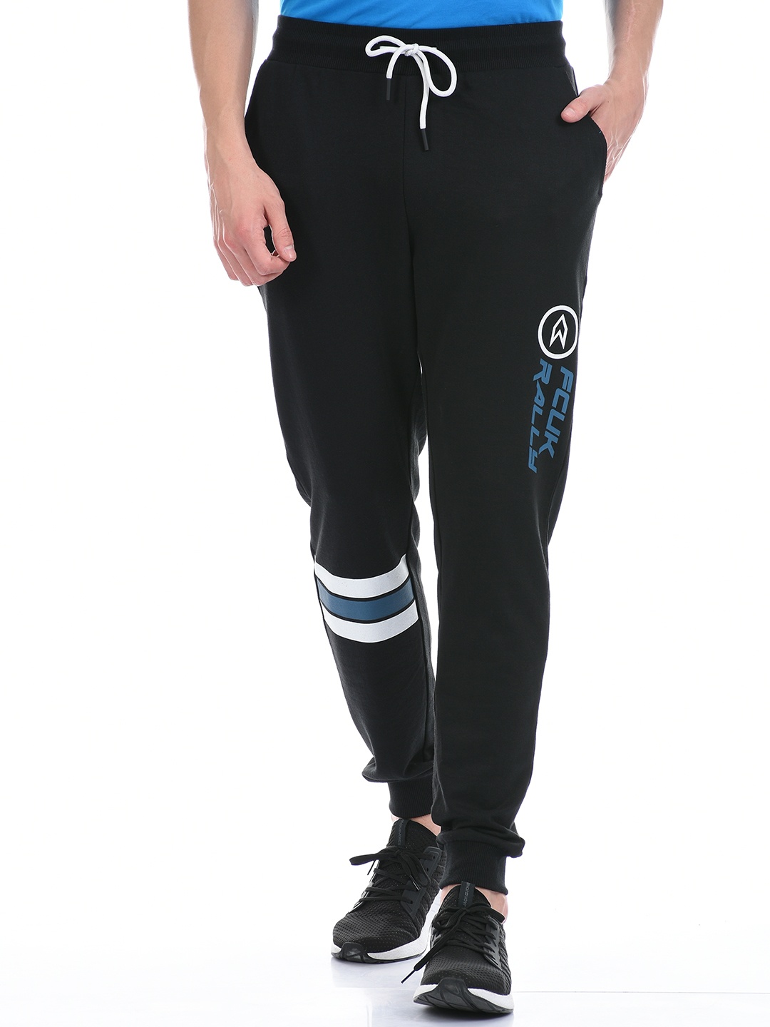 

French Connection Men Black Printed Slim Fit Joggers