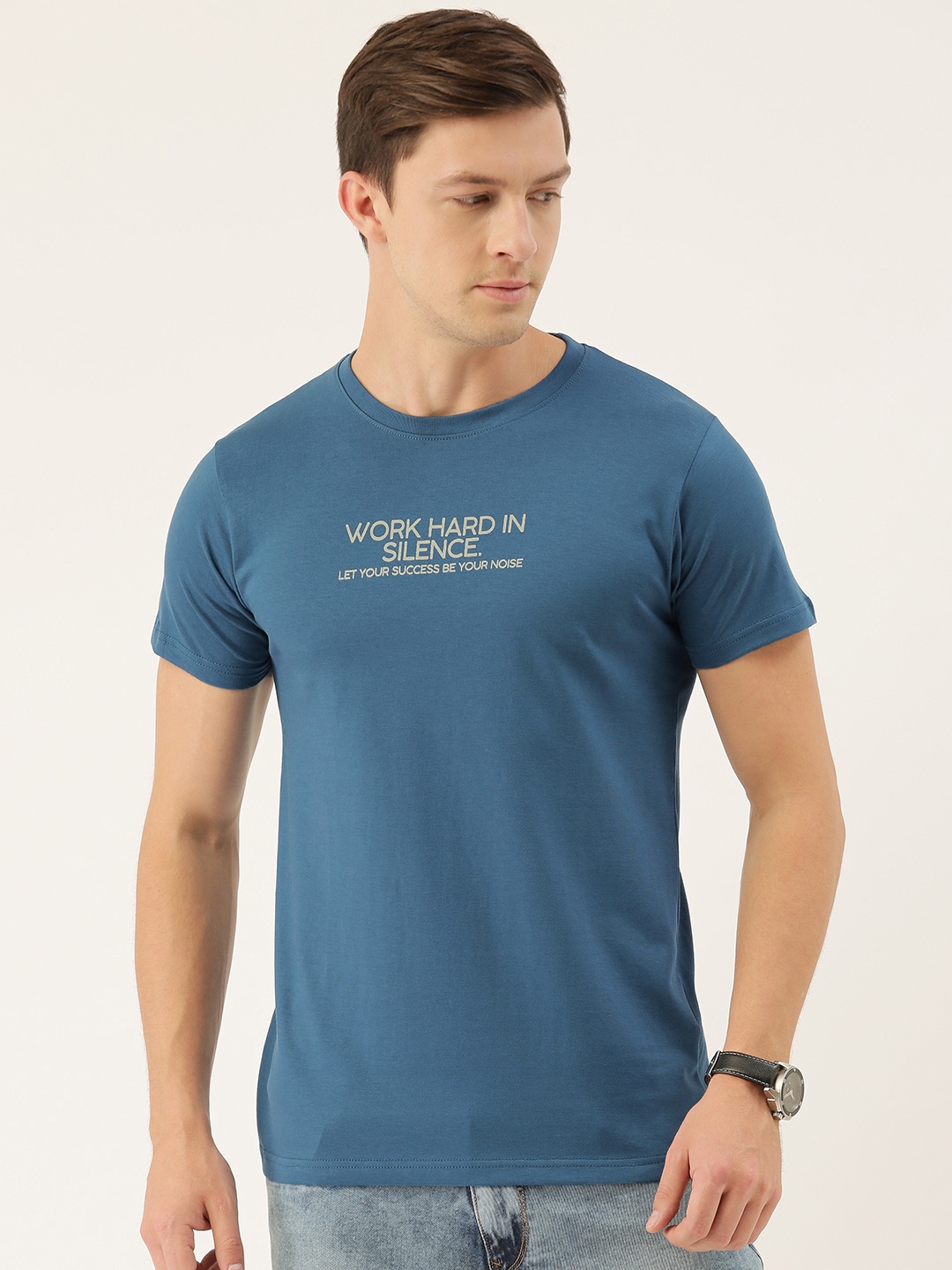 

DILLINGER Men Blue Printed Round Neck T-shirt