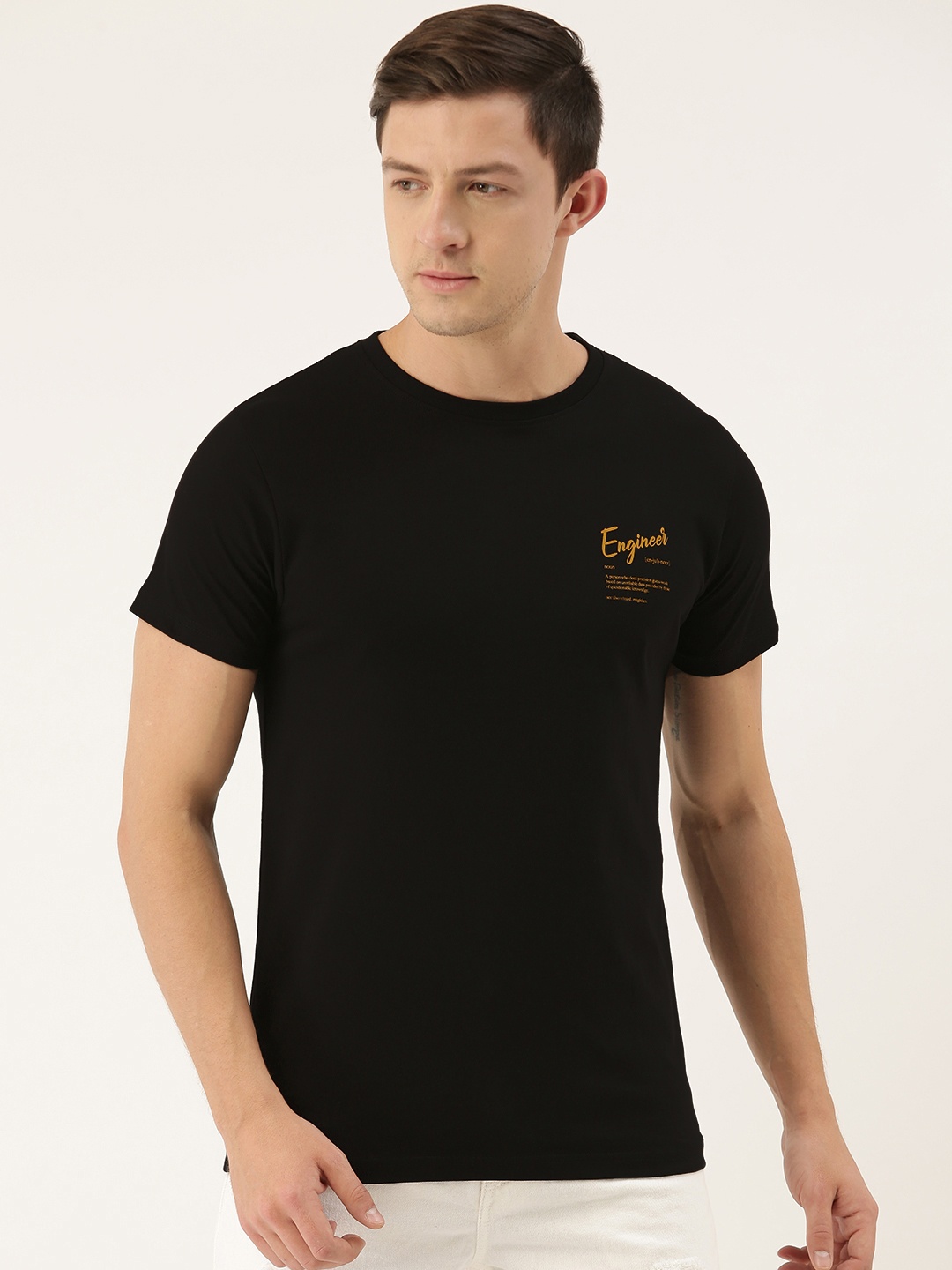 

DILLINGER Men Black Printed Round Neck T-shirt