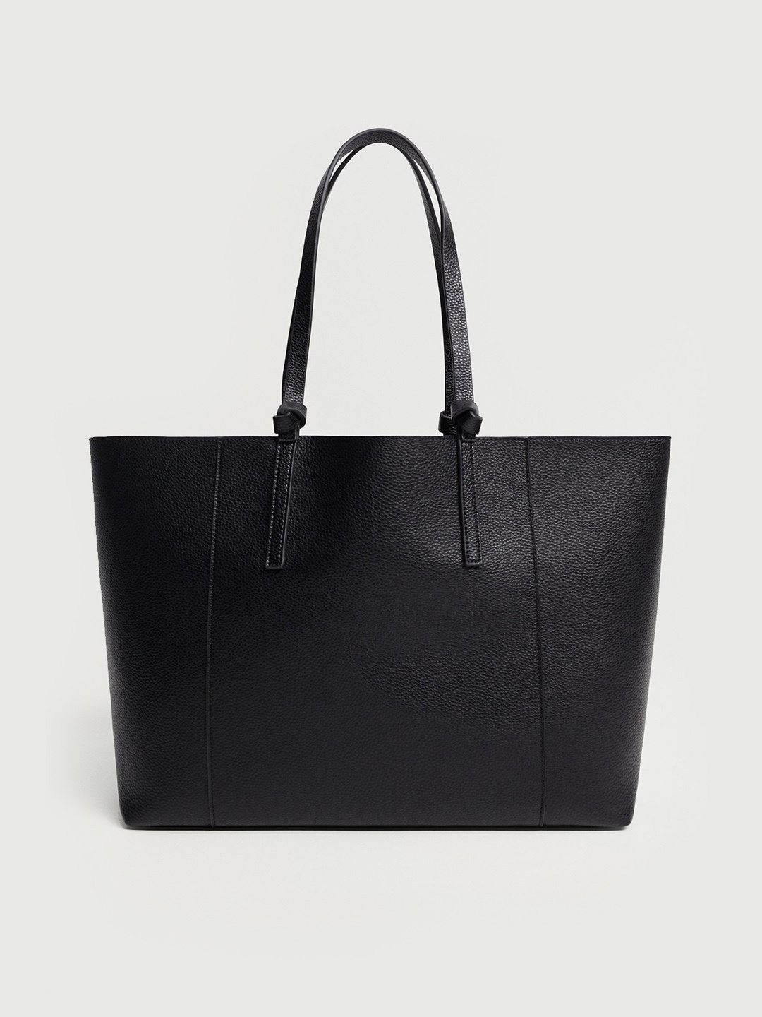 

MANGO Women Black Solid Tote Bag
