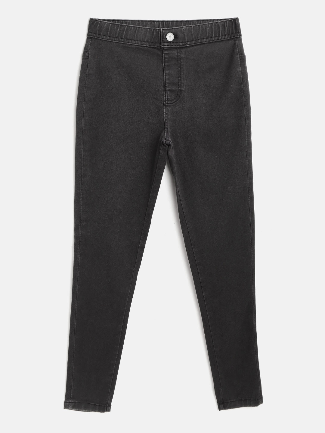 

Marks & Spencer Girls Charcoal Grey Solid Sustainable Stretchable Jeggings