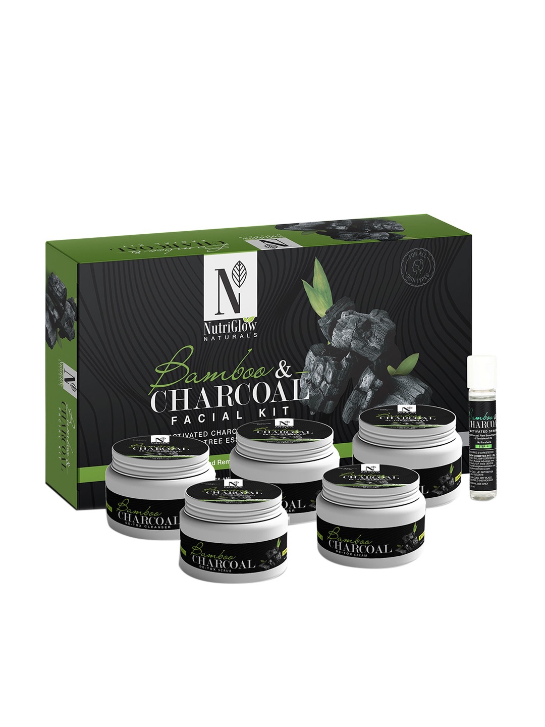 

NutriGlow Naturals Bamboo & Charcoal Facial Kit 250g+10ml