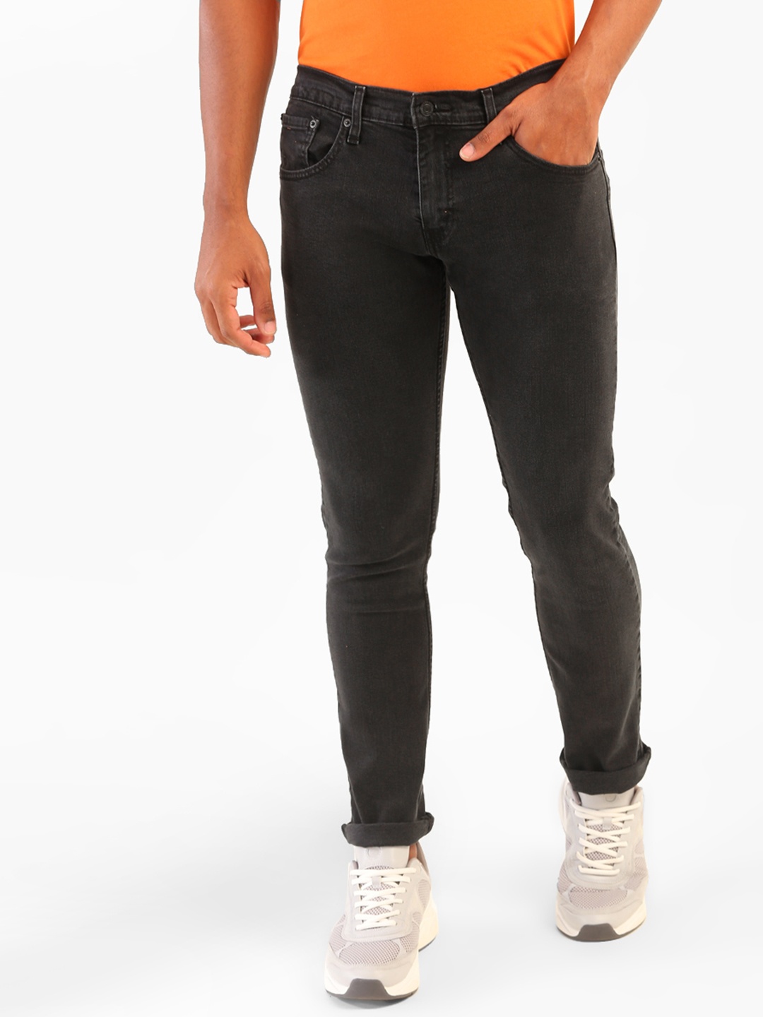 

Levis Men Black 65504 Skinny Straight Fit Stretchable Mid-Rise Clean Look Jeans